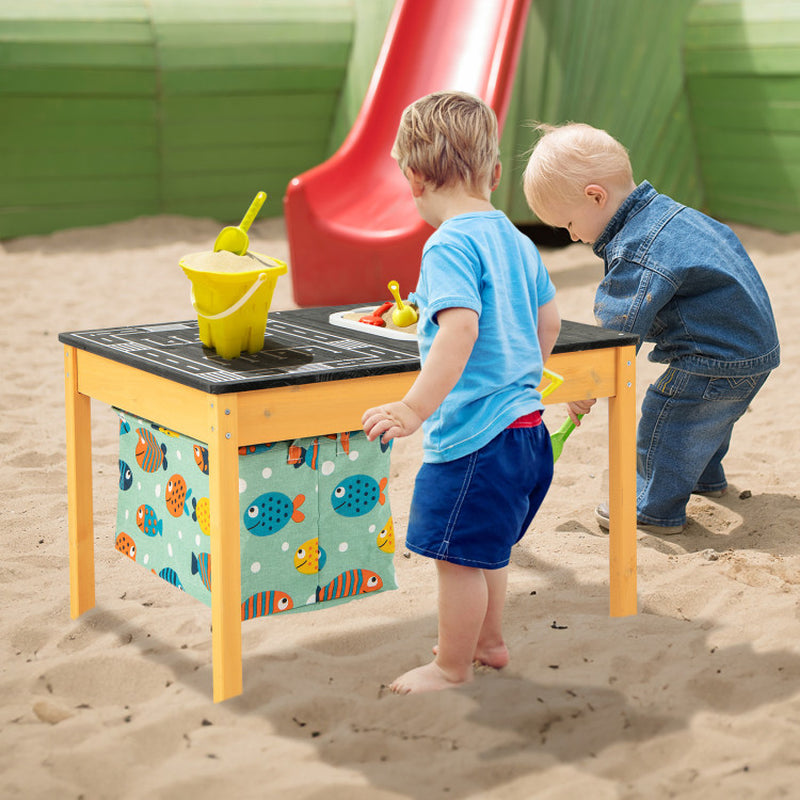 3-In-1 Kids Sand Water Activity Table with Foldable Storage Bin