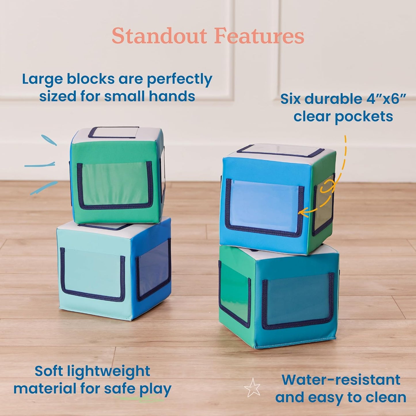 Softzone Picture Me Blocks, Activity Cubes, 4-Piece