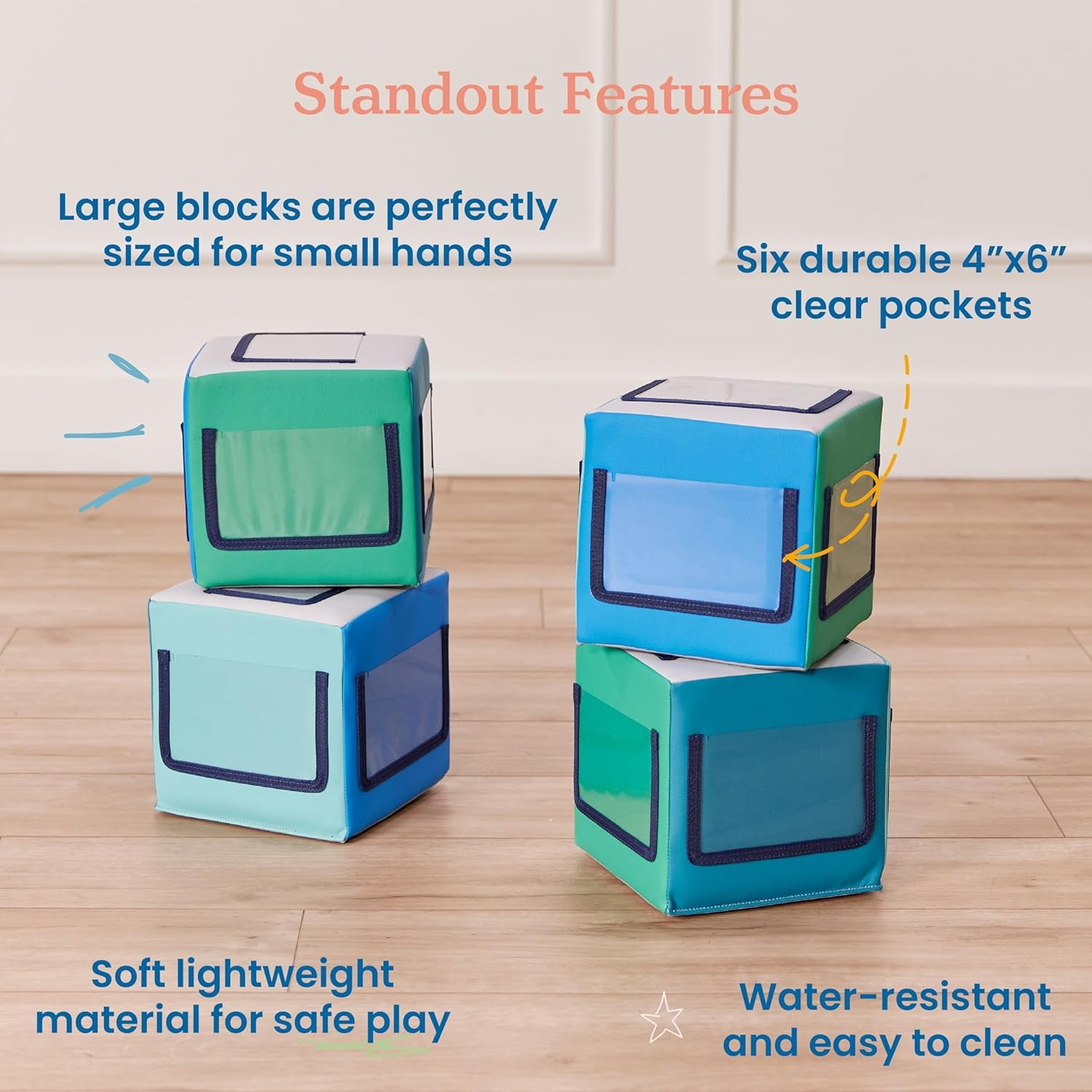 Softzone Picture Me Blocks, Activity Cubes, 4-Piece