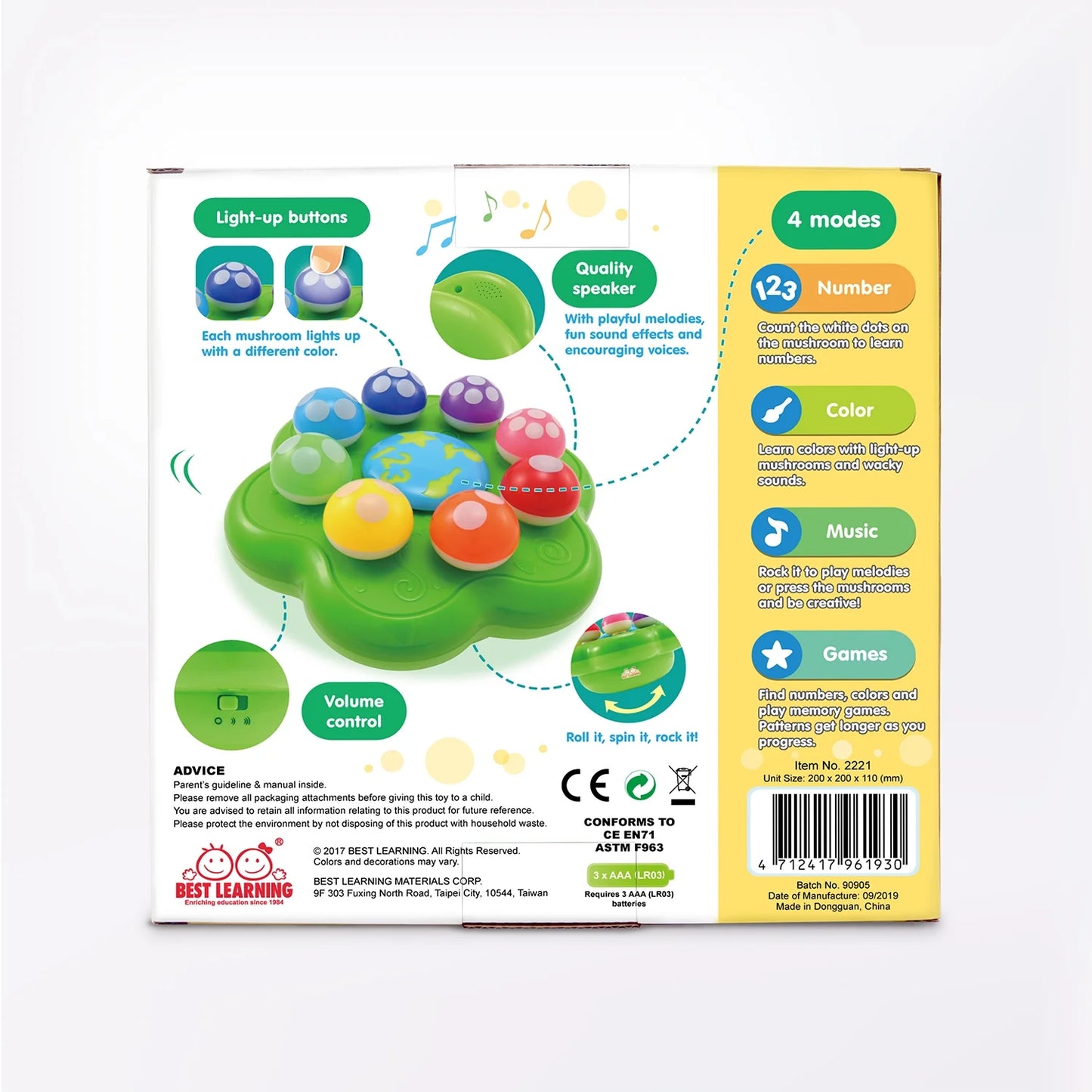 Mushroom Garden - Music Toy Learn Counting for Toddlers Babies 1- 3 Year