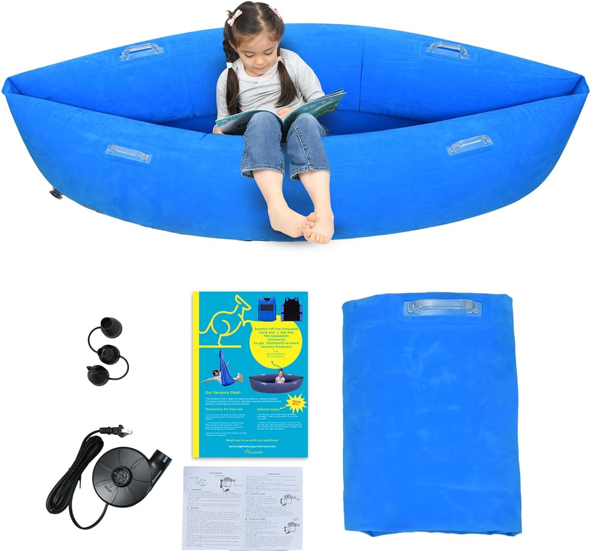 Sensory Chair for Kids — Inflatable Peapod for Children, Includes Electric Air Pump