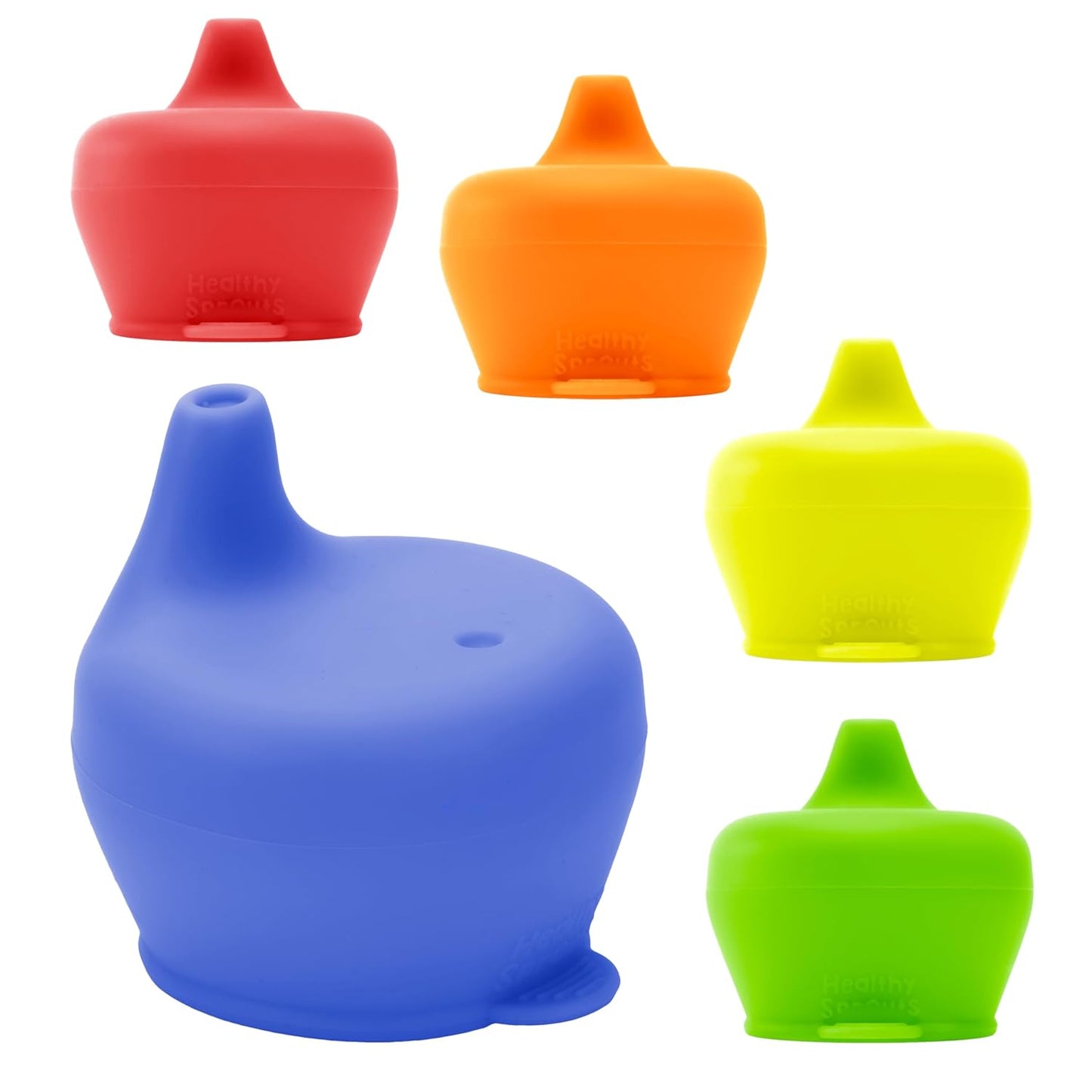 Silicone Sippy Cup Lids, Spill Proof, Fits Any Cup, Bpa-Free, 5 Pack