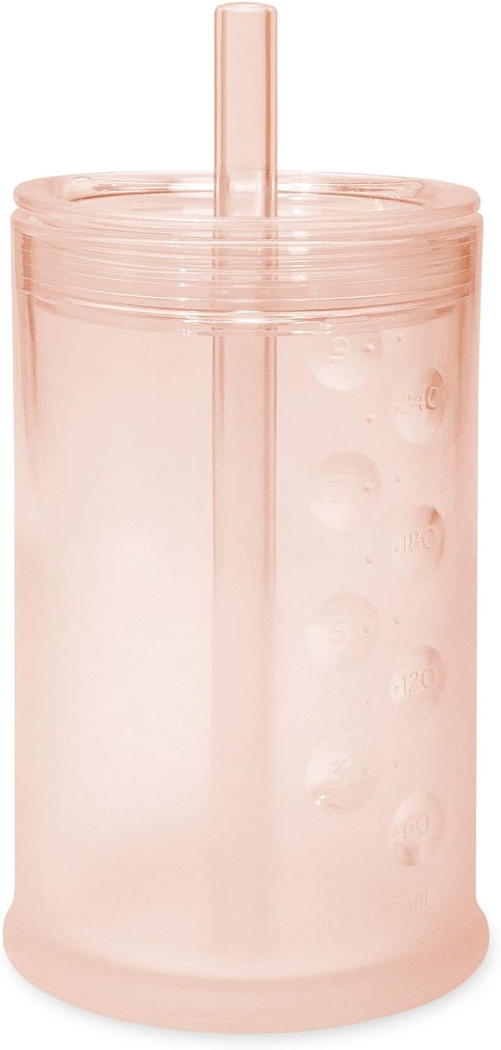 Silicone Training Cup with Straw Lid, 6+ Mo Infant to 12-18 Months Toddler Cup