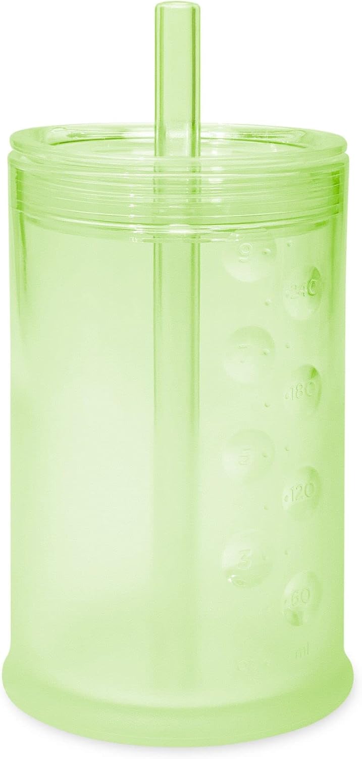 Silicone Training Cup with Straw Lid, 6+ Mo Infant to 12-18 Months Toddler Cup