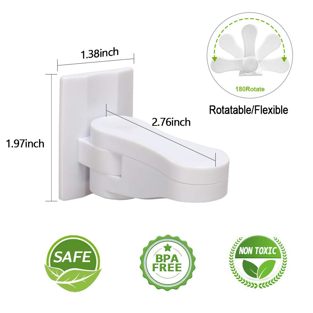 Door Lever Child Proof - Baby Proofing Door Handle -Toddler Safety Doorknob Latch for Toilet Facuet Handle - No Drilling Install - Easiest Use (White -4 Count)
