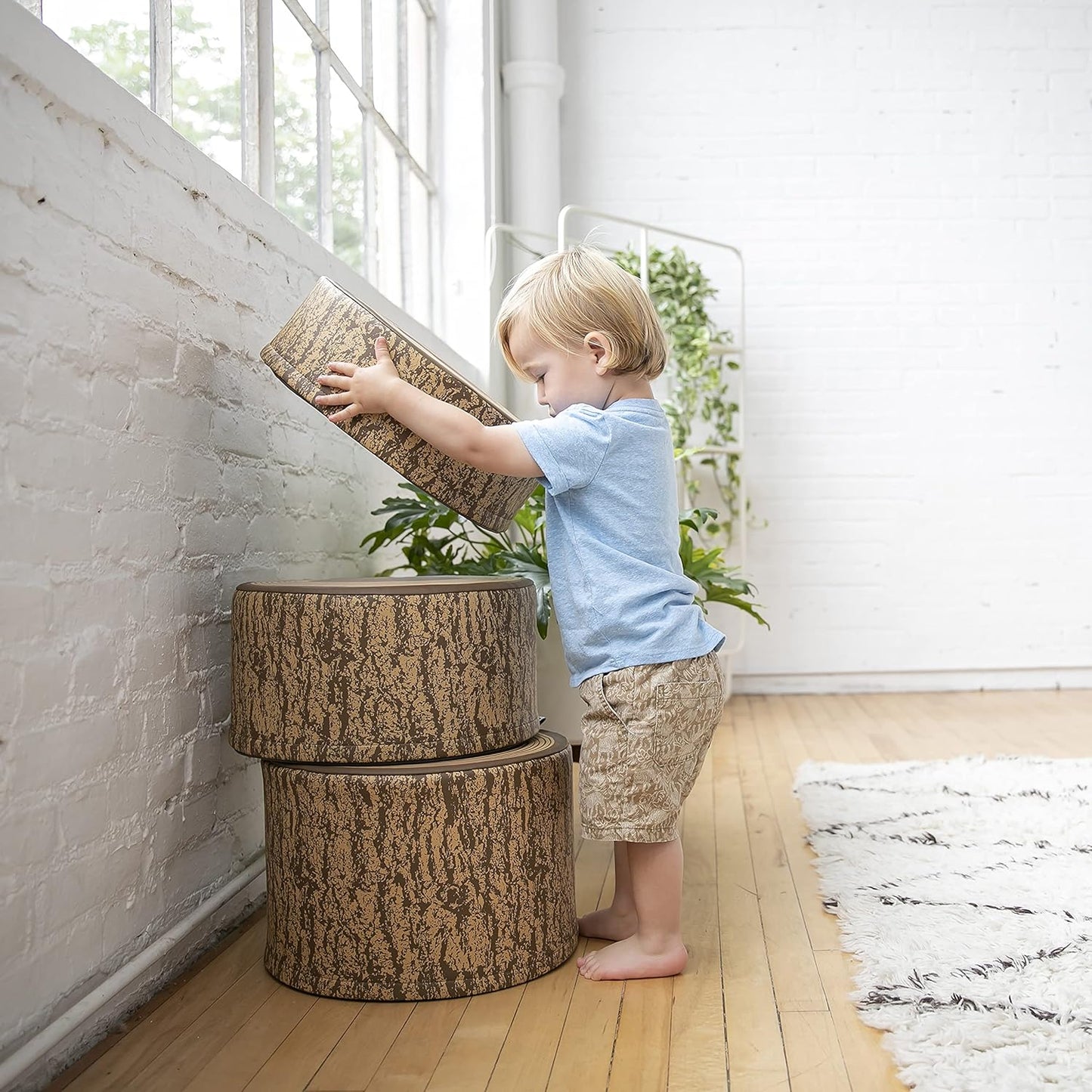 Softzone Tree Stump Stool Set, 3-Piece