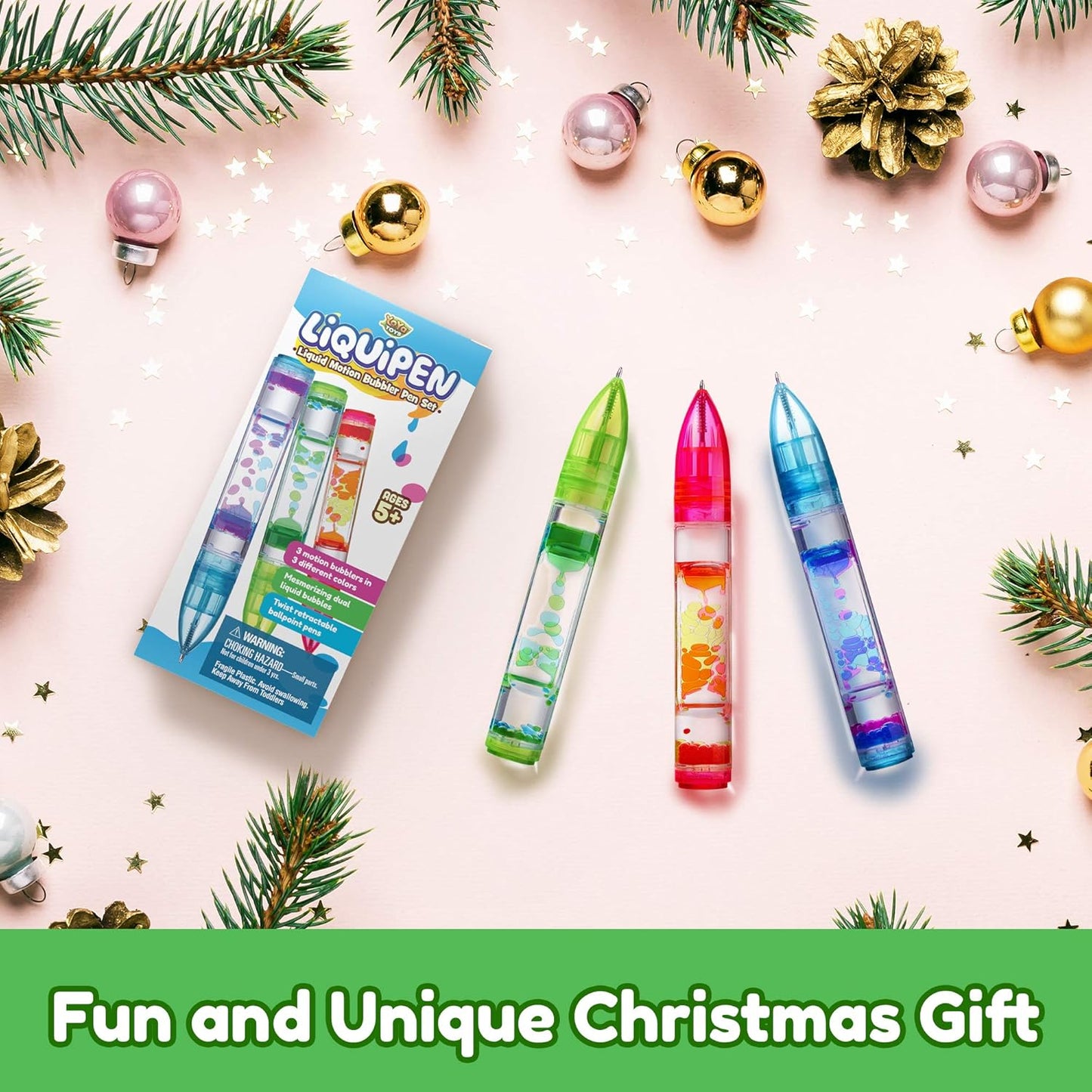 Liquipen - Liquid Motion Bubbler Pen Toy (3 Pack)