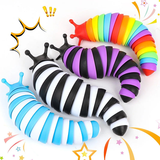 4 Pcs Fidget Toy Slug, Sensory Toys for Autistic Kids & Adults
