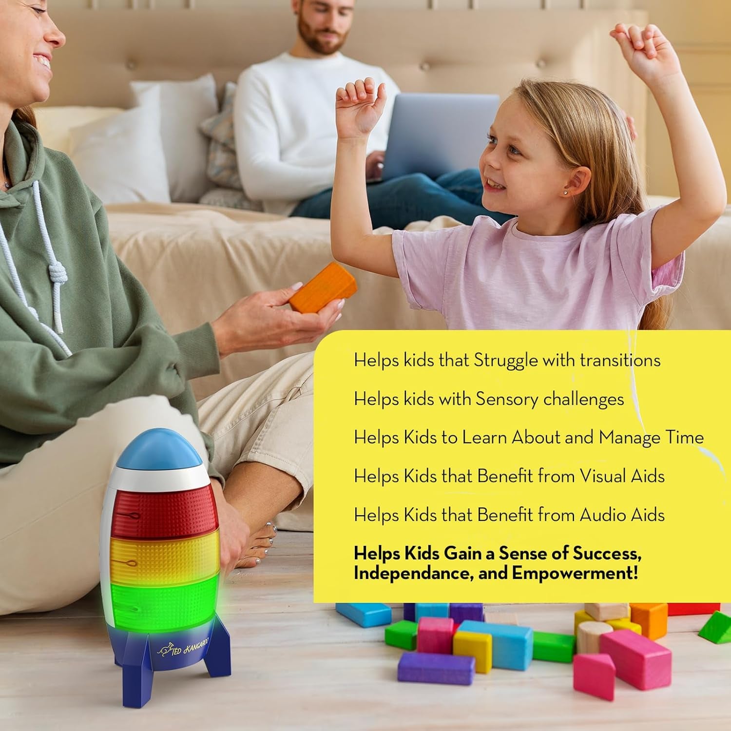 Countdown Timer! Blast off Visual Timer for Kids with Audio Rocket