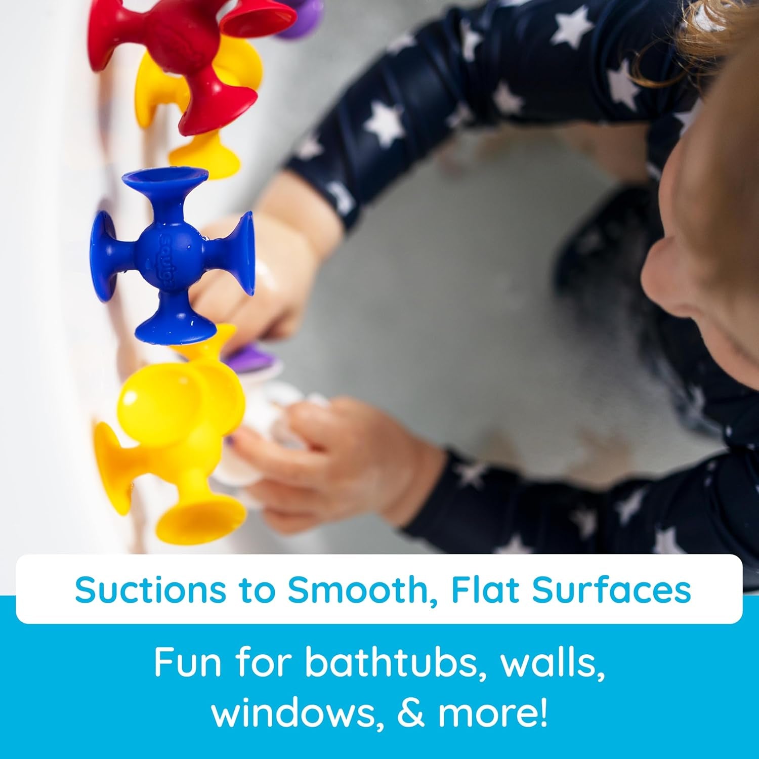 Squigz Starter Set, 24 Piece Suction Bath Toys, Sensory Toys for Kids 3 and Up