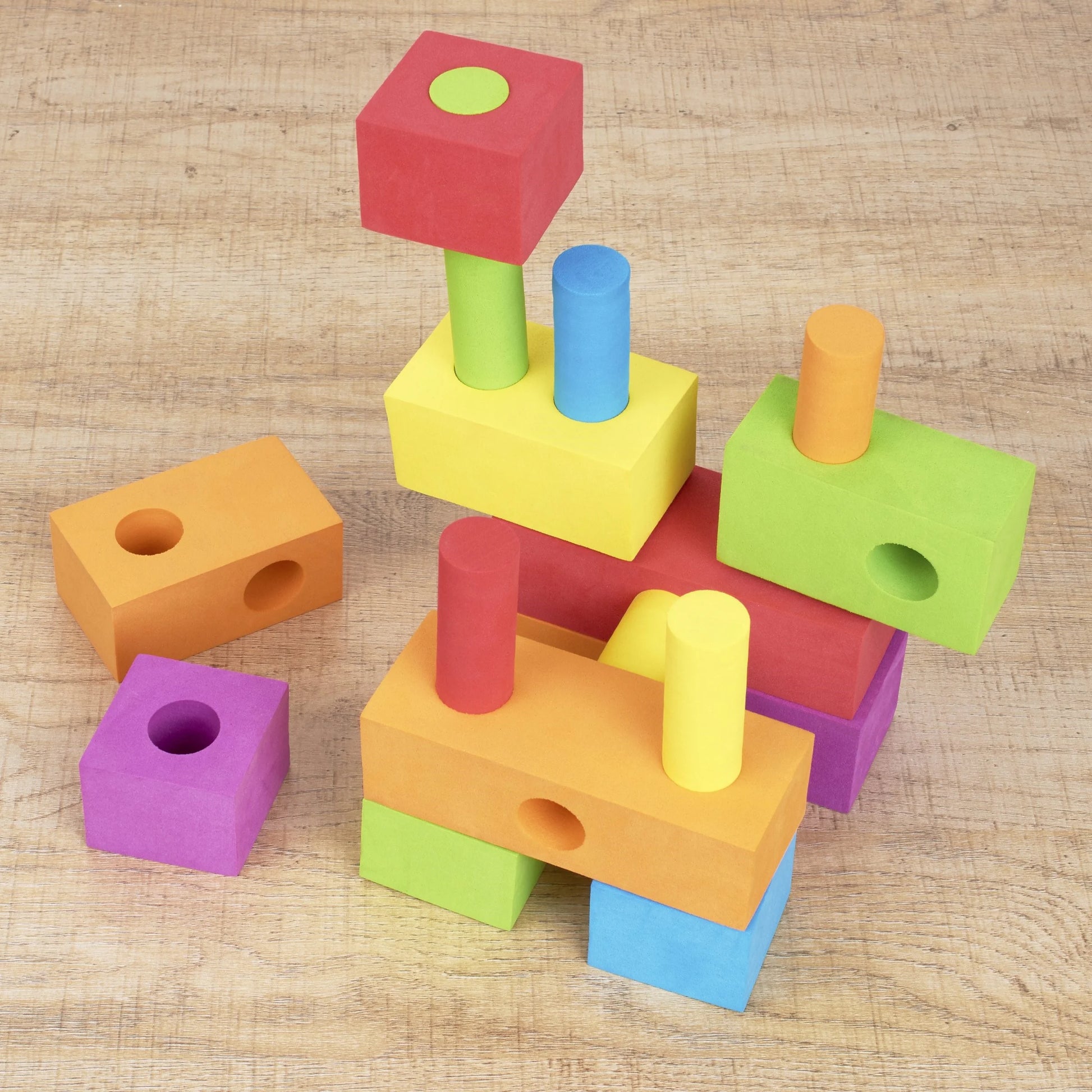 Foam Peg Building Blocks, 100 Pieces, Baby and Toddler Toys
