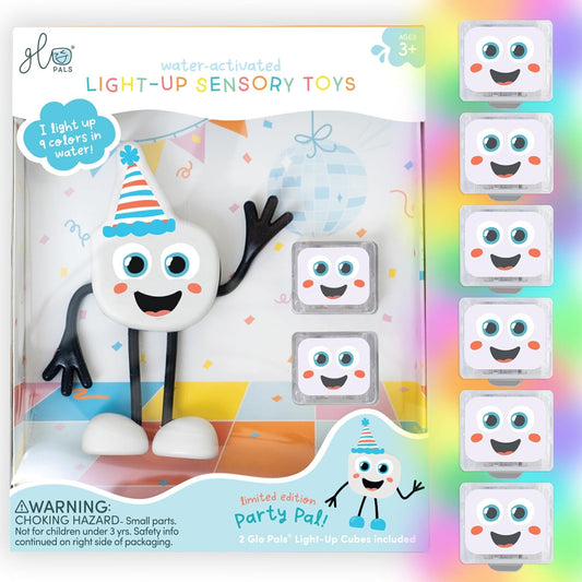 New, Water - Activated Bath Toy with 6 Reusable Light-Up Cubes for Sensory Play (Glo Pals)