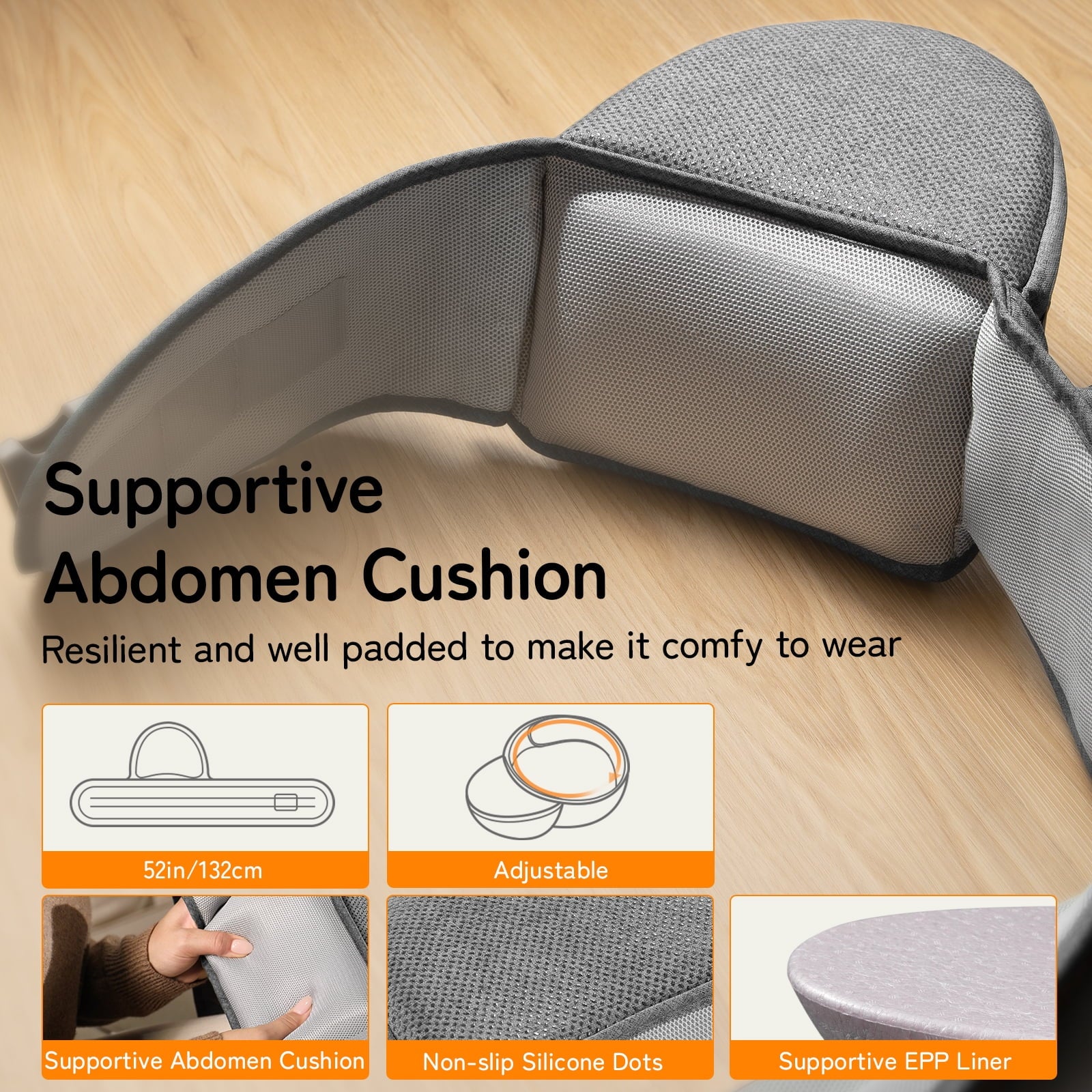 Baby Carrier with Ergonomic Seat, Hands-Free, 7-45 Lbs, Unisex,Gray