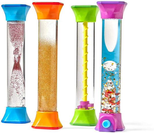 Sensory Fidget Tubes, Occupational Therapy, Play Therapy, Stress Relief Toys (Set of 4)