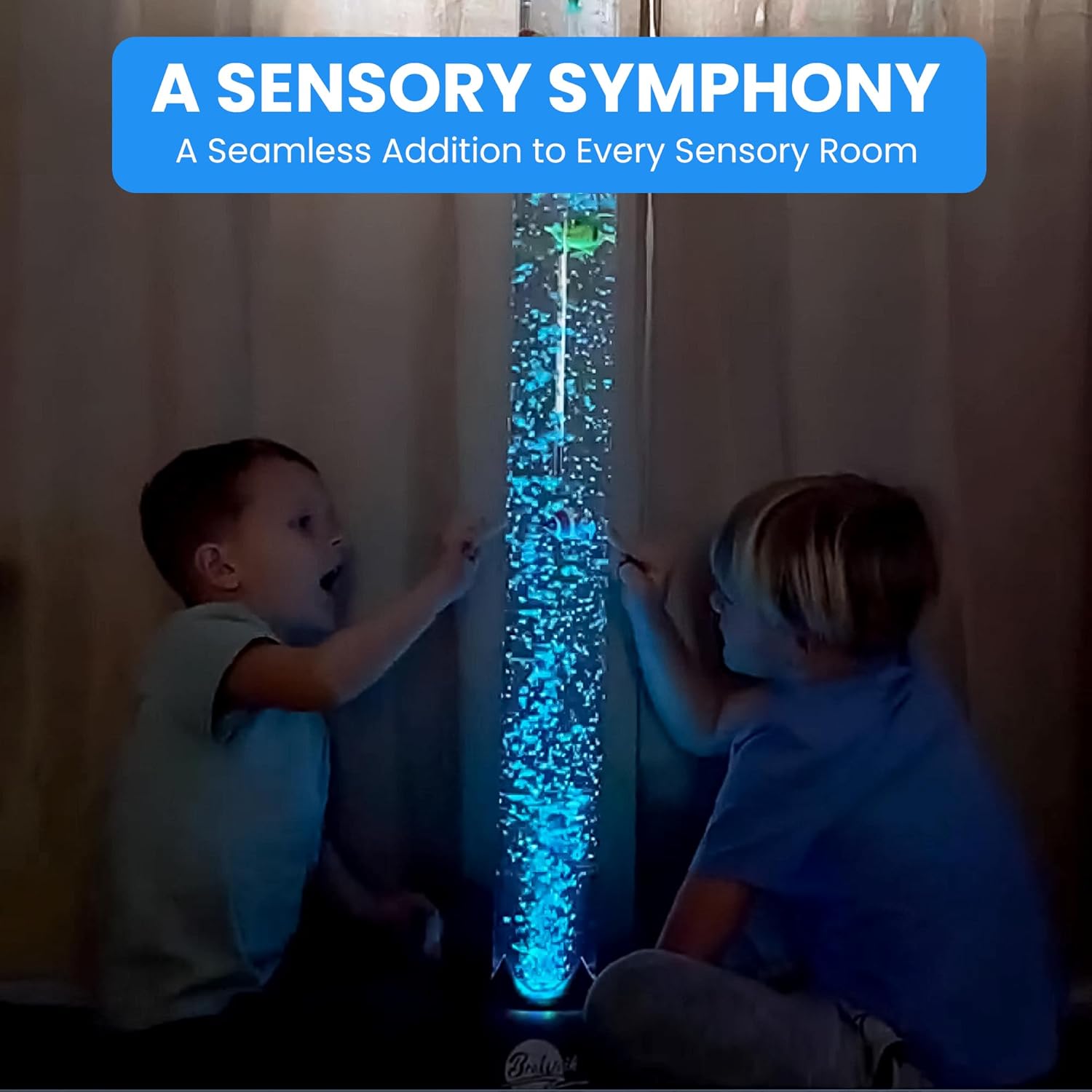 4FT Sensory LED Water Bubble Tube Lamp,With 16 Color Changing Night Light Effects (Wall Bracket Included)