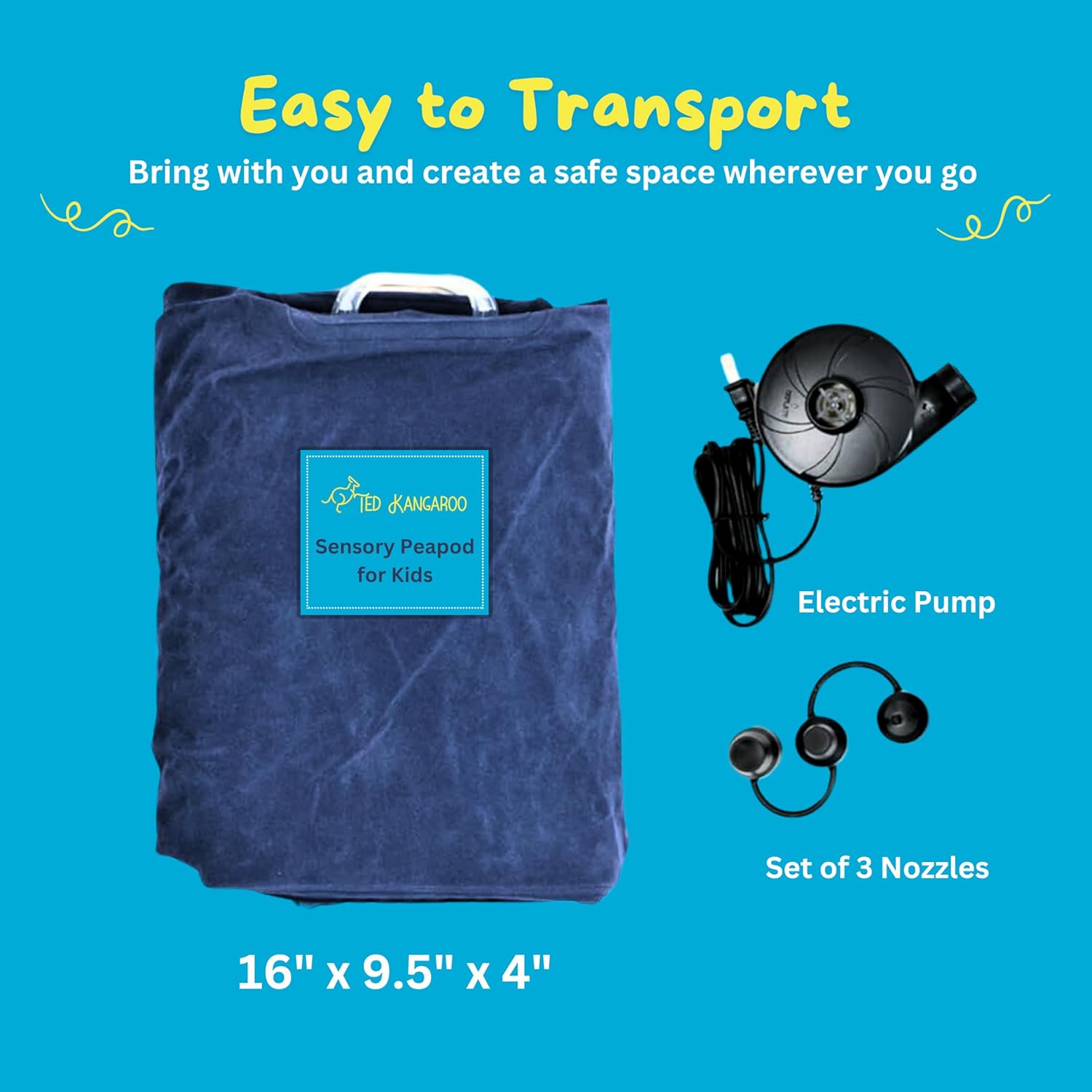 Sensory Chair for Kids — Inflatable Peapod for Children, Includes Electric Air Pump