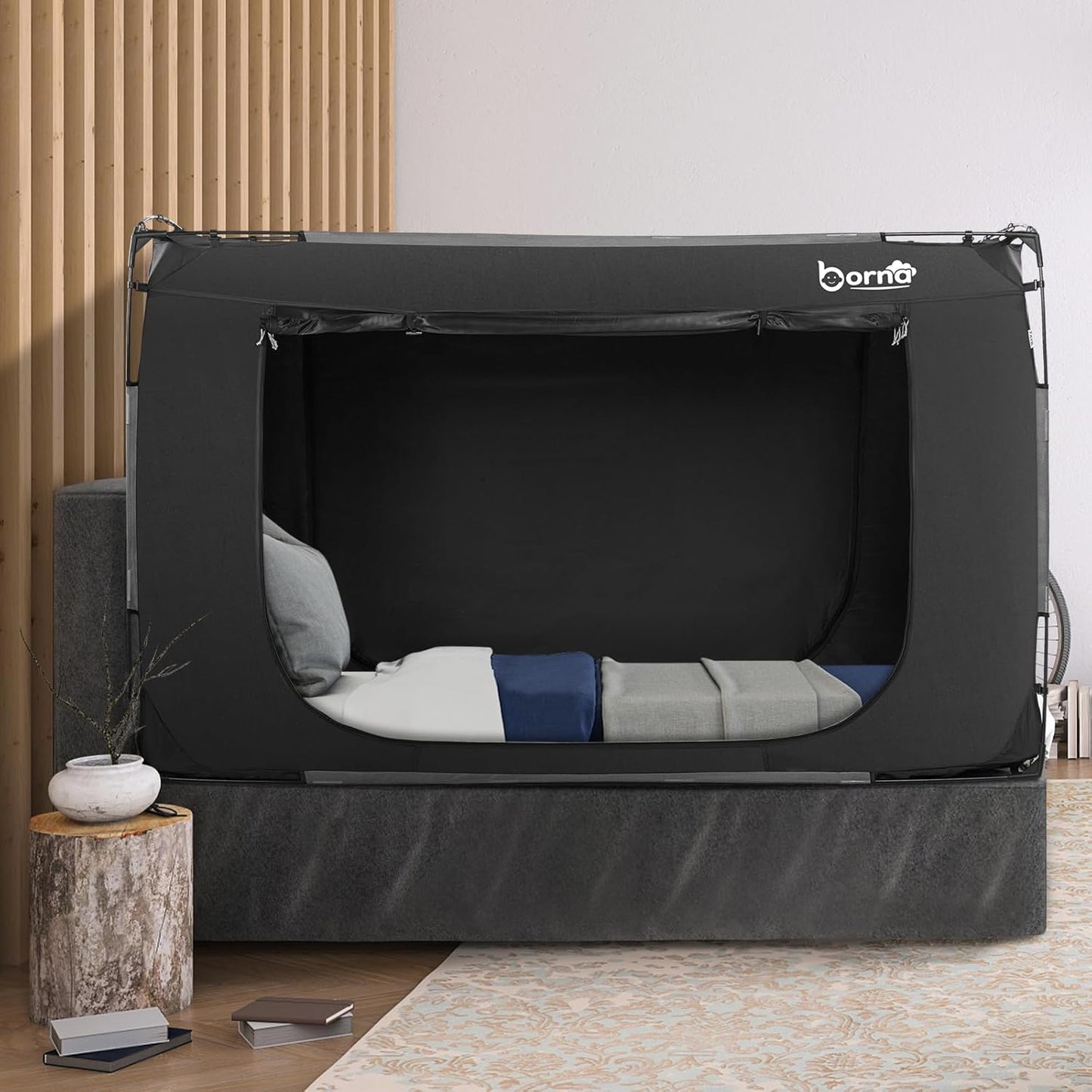 Bed Tent, Portable Sleeping Tents for Kids and Adult, Breathable Privacy Space on Bed with Three Doors (Mattress Not Included)