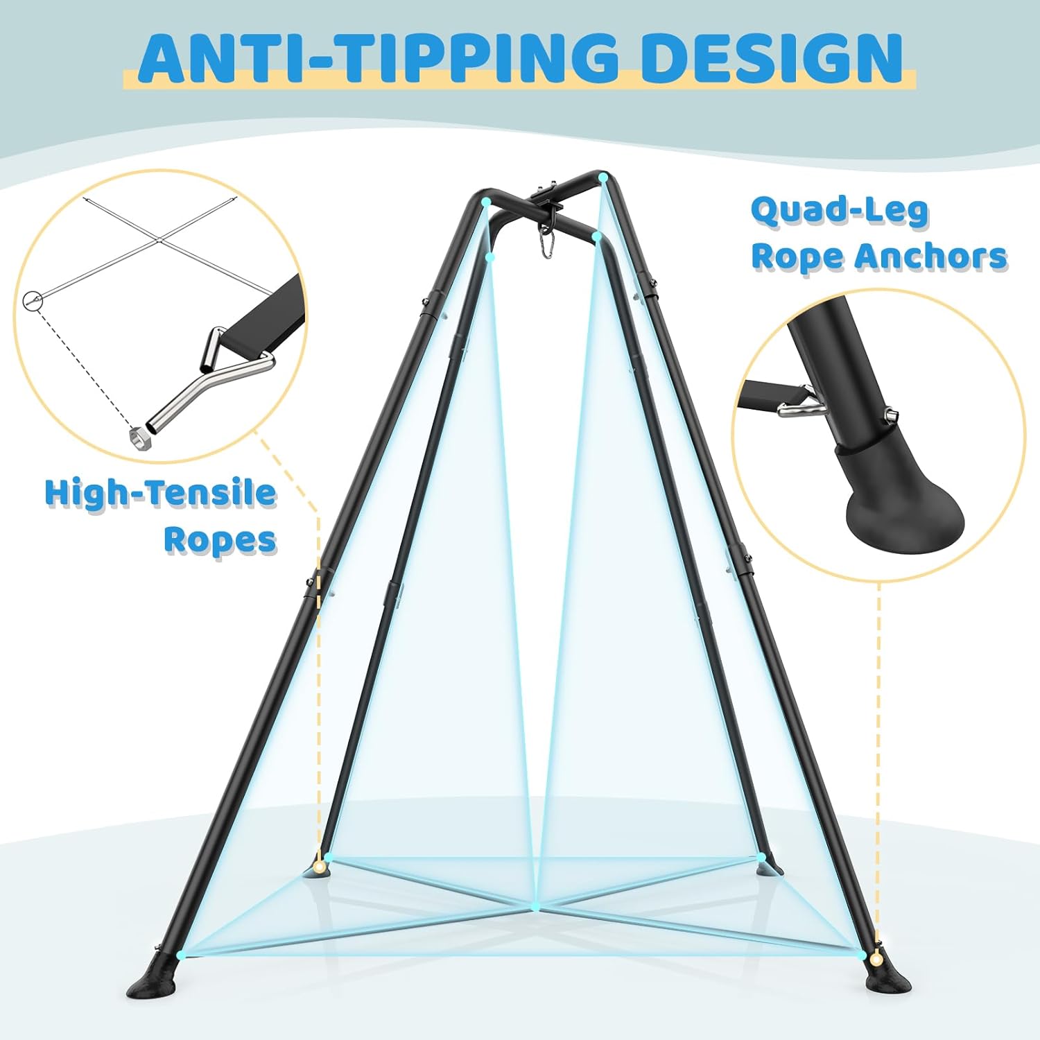 Swing Stand Frame with Sensory/Pod Chair, X-Shaped Swing Set 350LBS