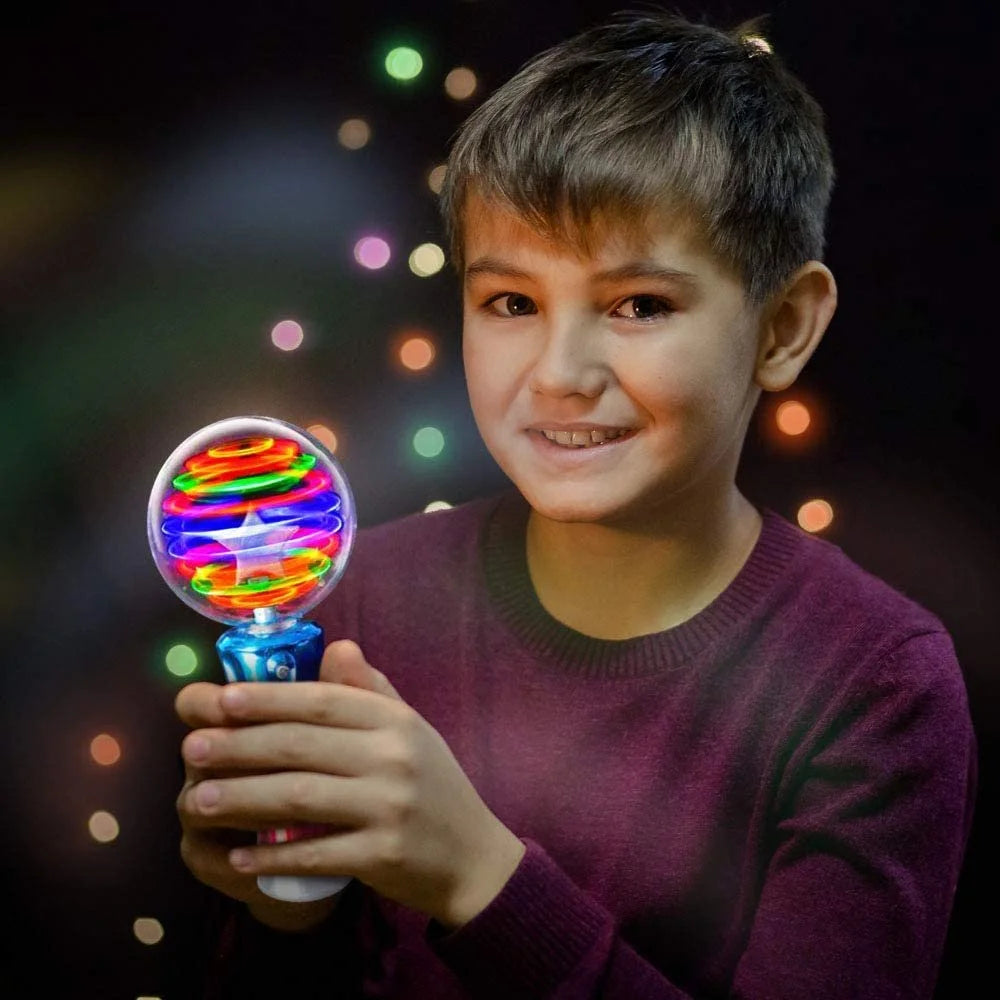 Light up Toy for Kids - LED Spinning Magic Ball Wand Visual Sensory Toy