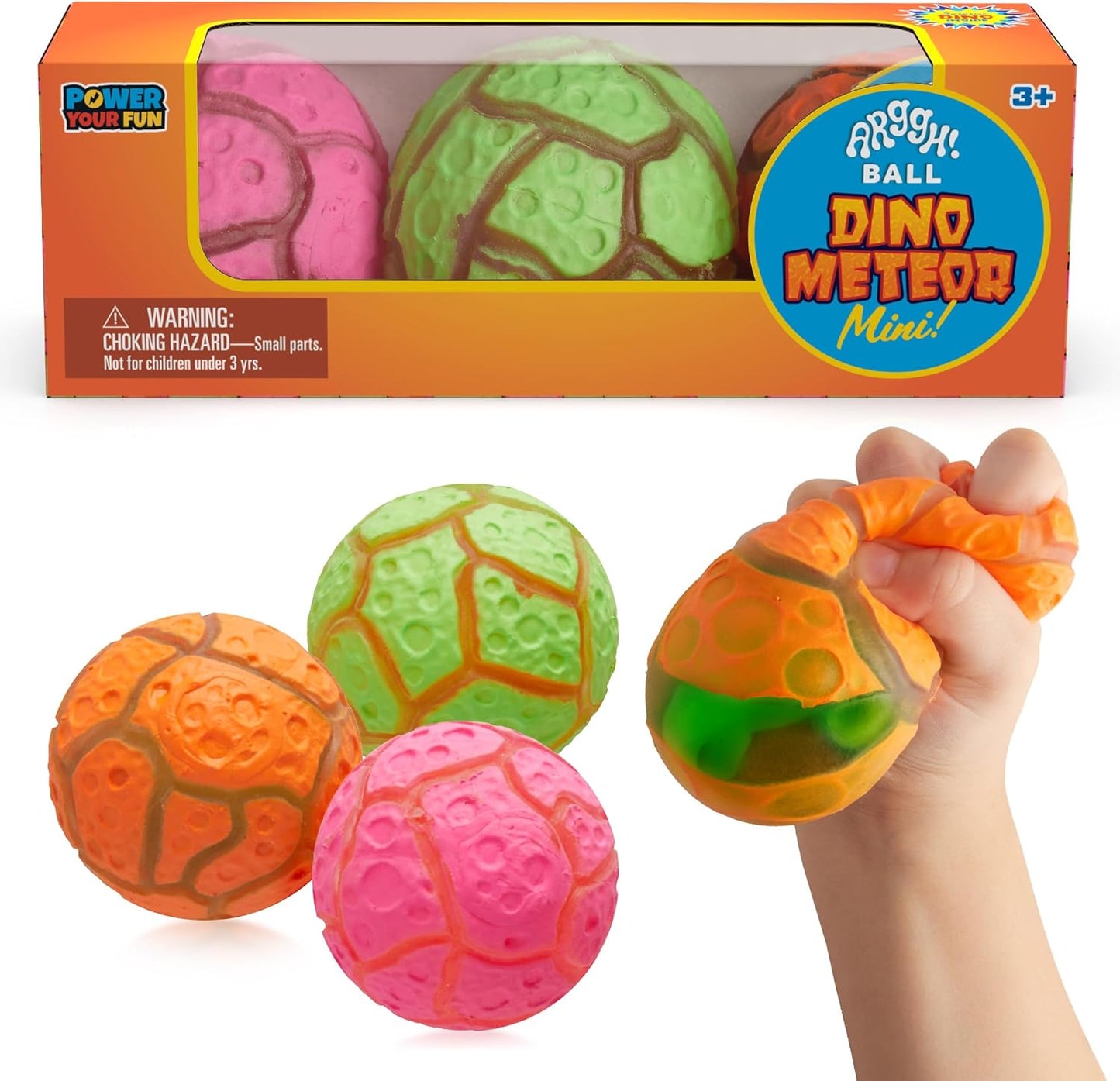 Arggh Calm Mini Stress Balls for Adults and Kids - 3Pk Squishy Stress Balls