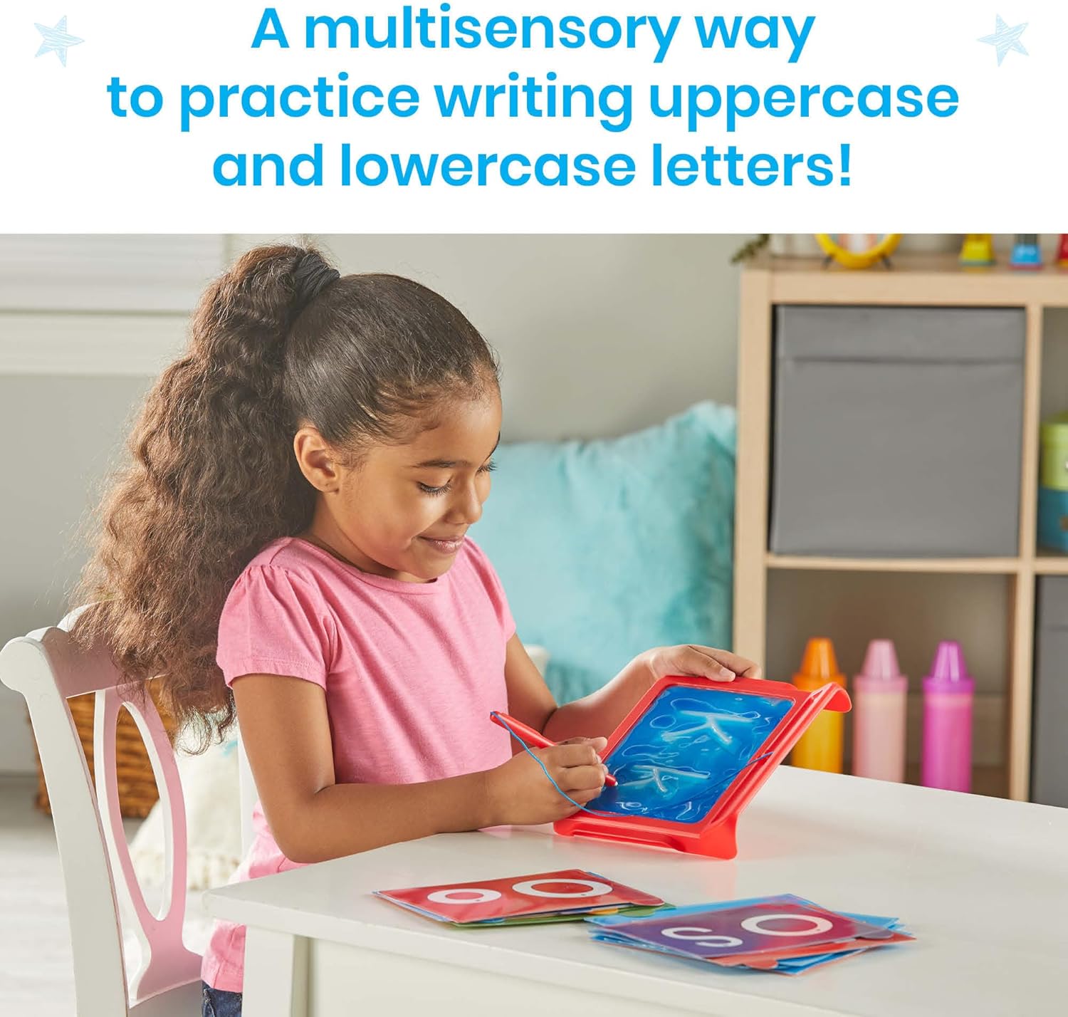 Letter Tracing Sensory Pad, Reusable Handwriting Practice for Kids 3-5