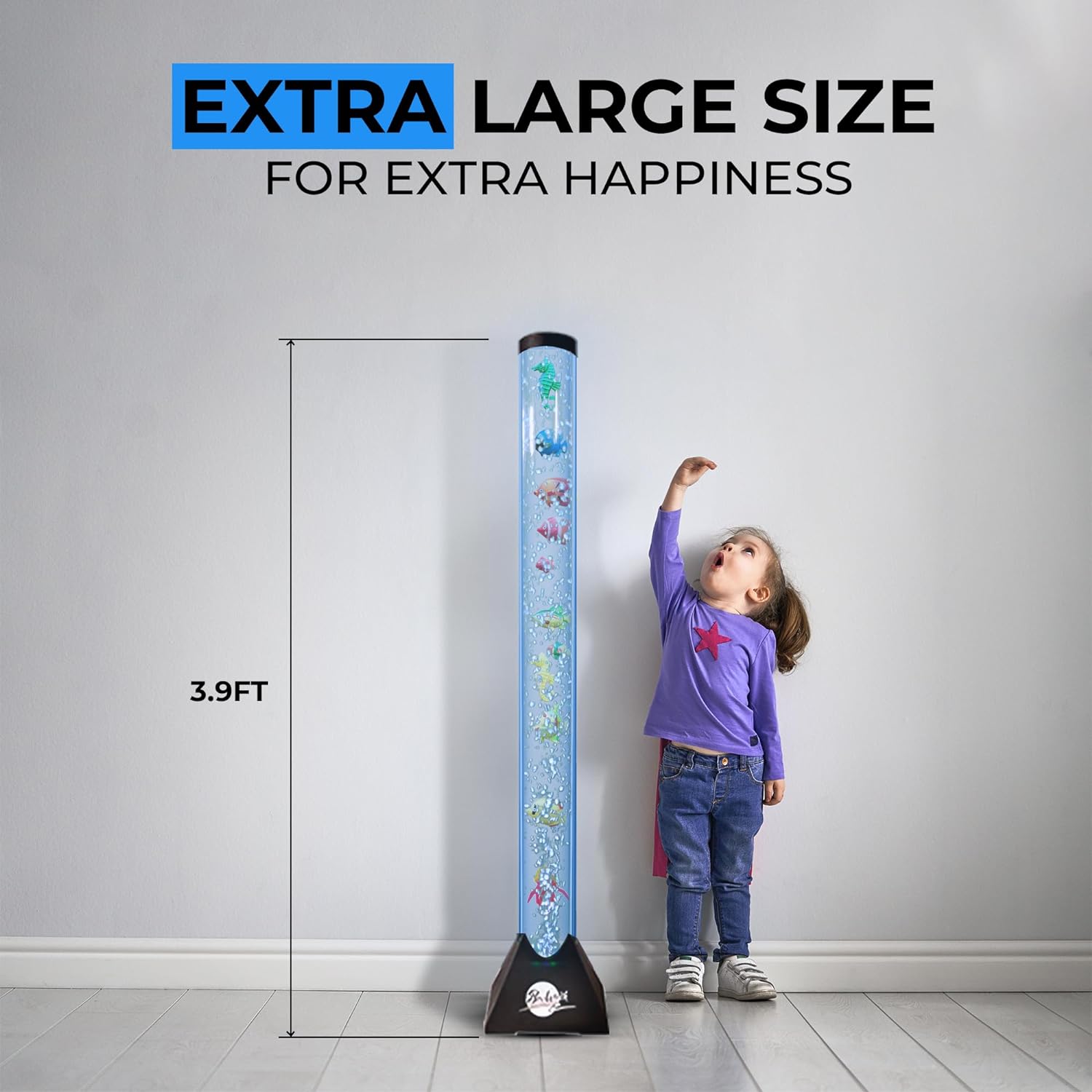 4FT Sensory LED Water Bubble Tube Lamp,With 16 Color Changing Night Light Effects (Wall Bracket Included)