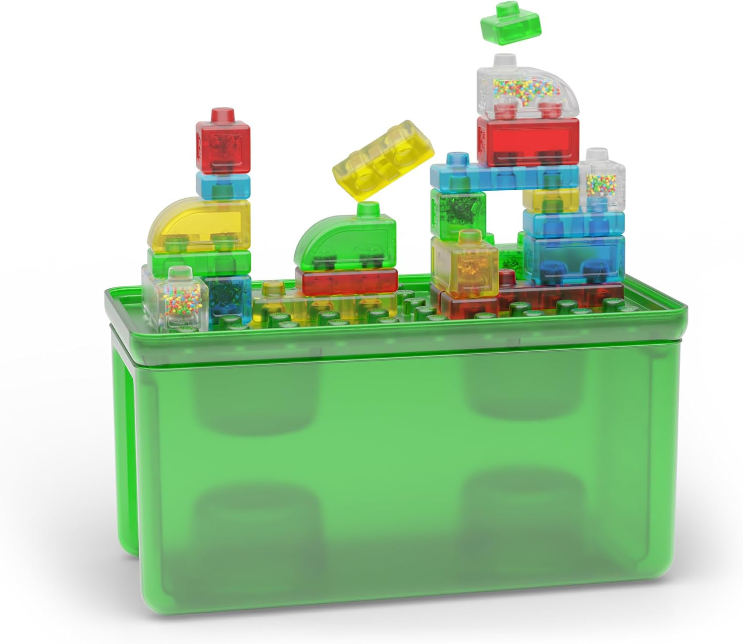 Jelly Blox Stash 'N Stack 2-In-1 Storage Case Including 30 Blocks