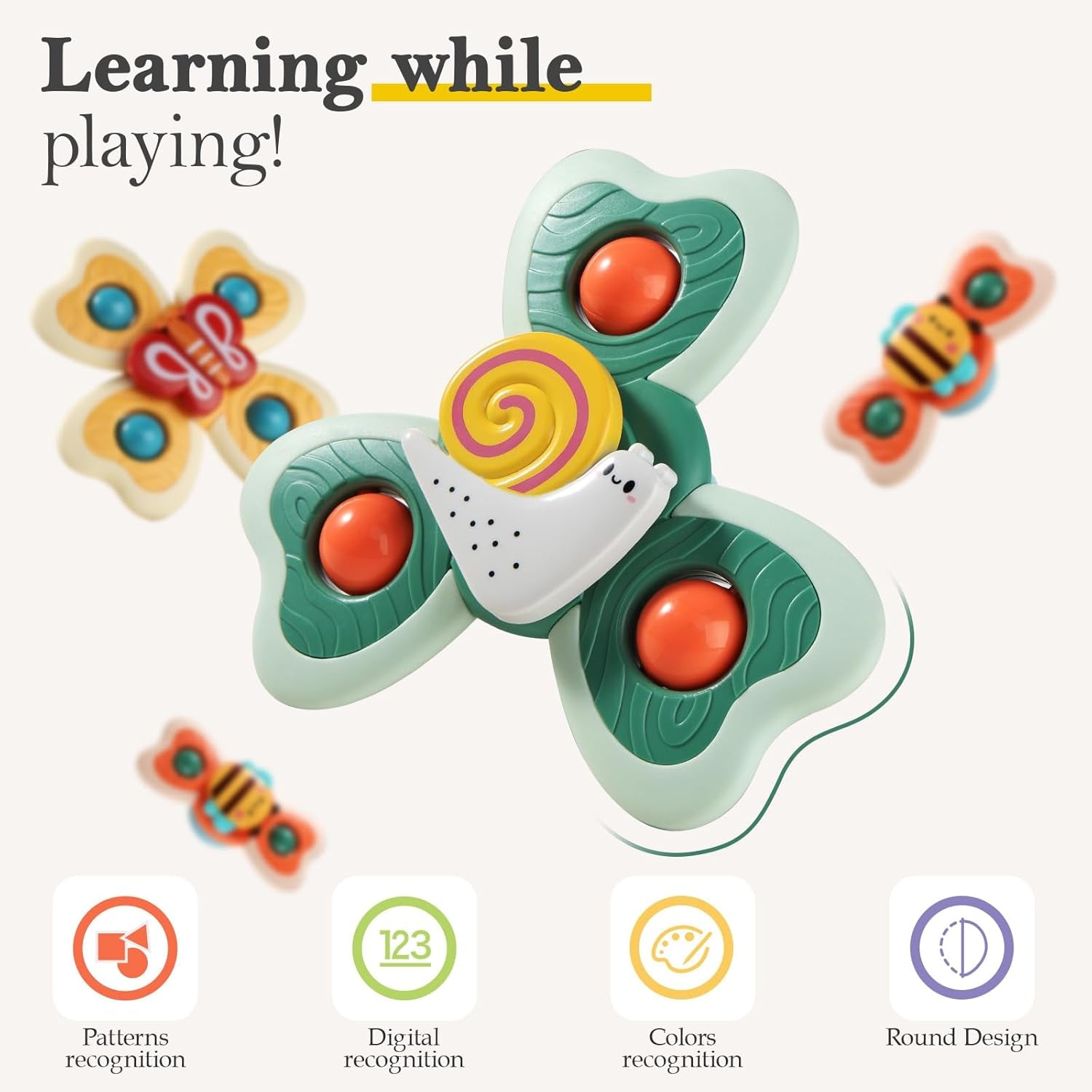 3PCS Suction Cup Spinner Toys