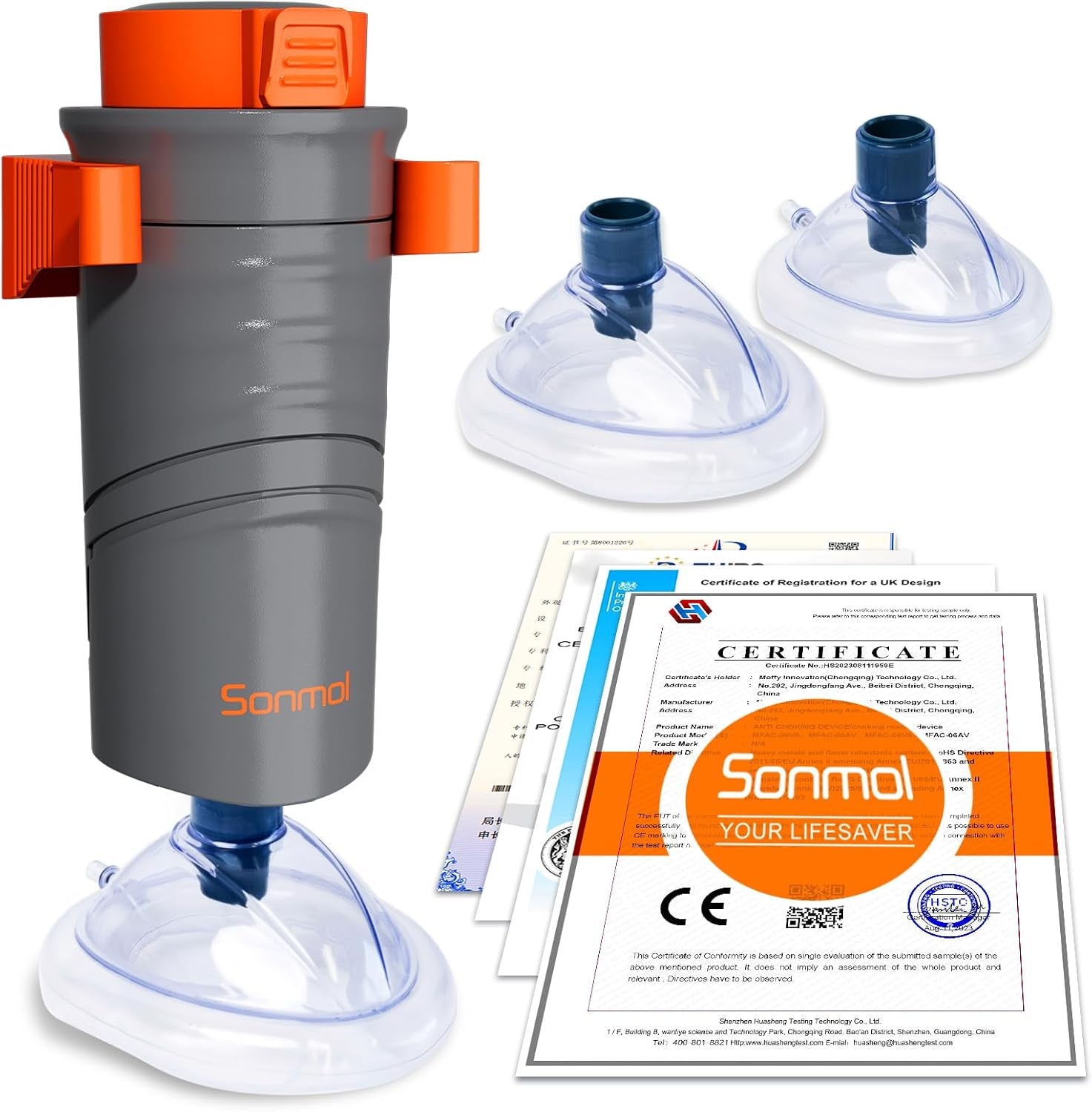 Automatic Choking Rescue Device for Kids and Adults with 3 Masks | First Aid Airway Assist Device Heimlich Maneuver Device