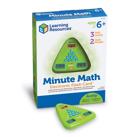 Minute Math Electronic Flash Card™, Math Games, Homeschool, Early Algebra Skills, for Kids Girls Boys, Ages 6, 7, 8+