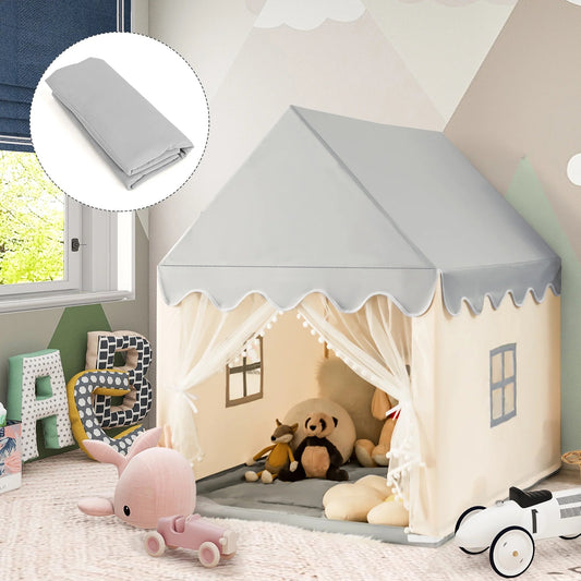 Kids Play Tent Large Playhouse Children Castle Fairy Tent Gift W/ Washable Mat