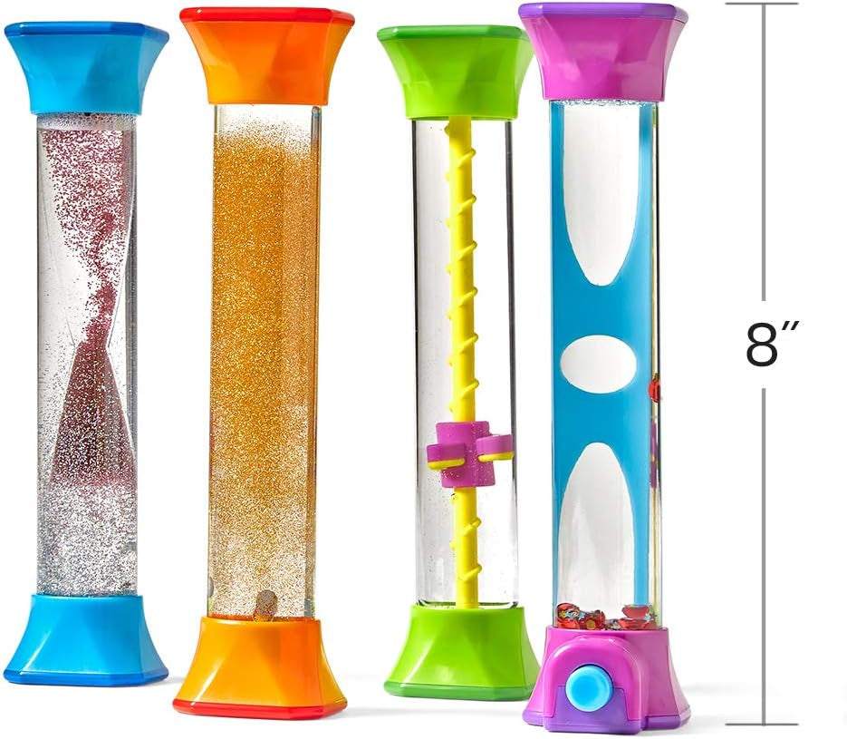 Sensory Fidget Tubes, Occupational Therapy, Play Therapy, Stress Relief Toys (Set of 4)
