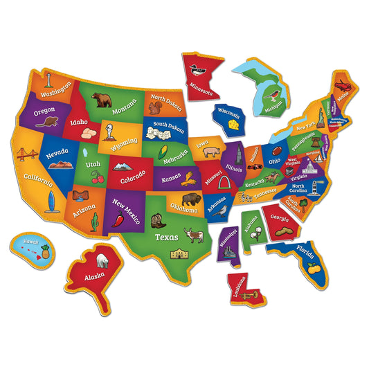 Magnetic U.S. Map Puzzle, Fun Geography for Kids, US Map, Develops Fine Motor Skills, 44 Pieces, Ages 4+