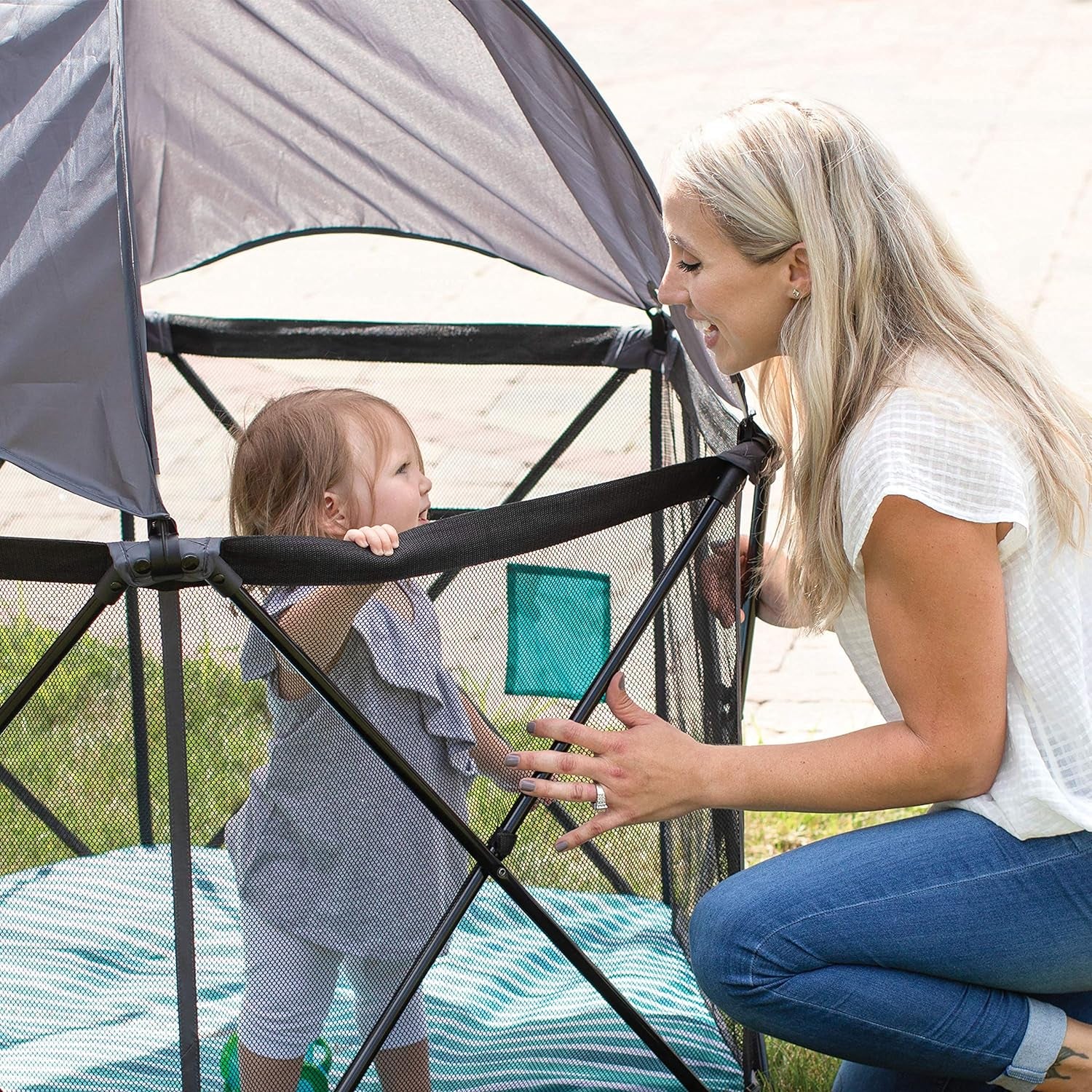 Go with Me Eclipse Mesh Portable Playard, Playpen, Sun Canopy