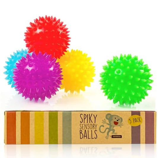 Spiky Sensory Balls (Pack of 5)  Fidget Toys / Sensory Toys - Bpa/Phthalate/Latex-Free