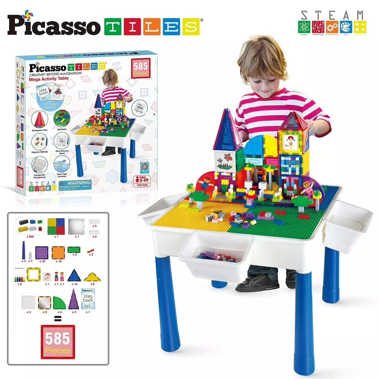 Tiles 585 Piece Activity Table Set