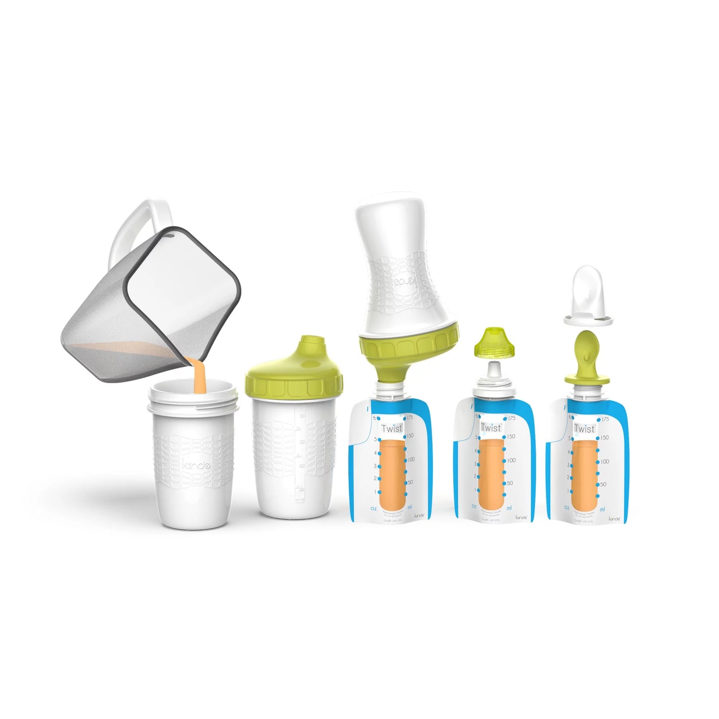 Foodii Baby Food Maker System for Homemade Squeeze Pouches with Reusable Spouts, Spoons, Food Storage Pouch Starter Kit for Babies and Toddlers