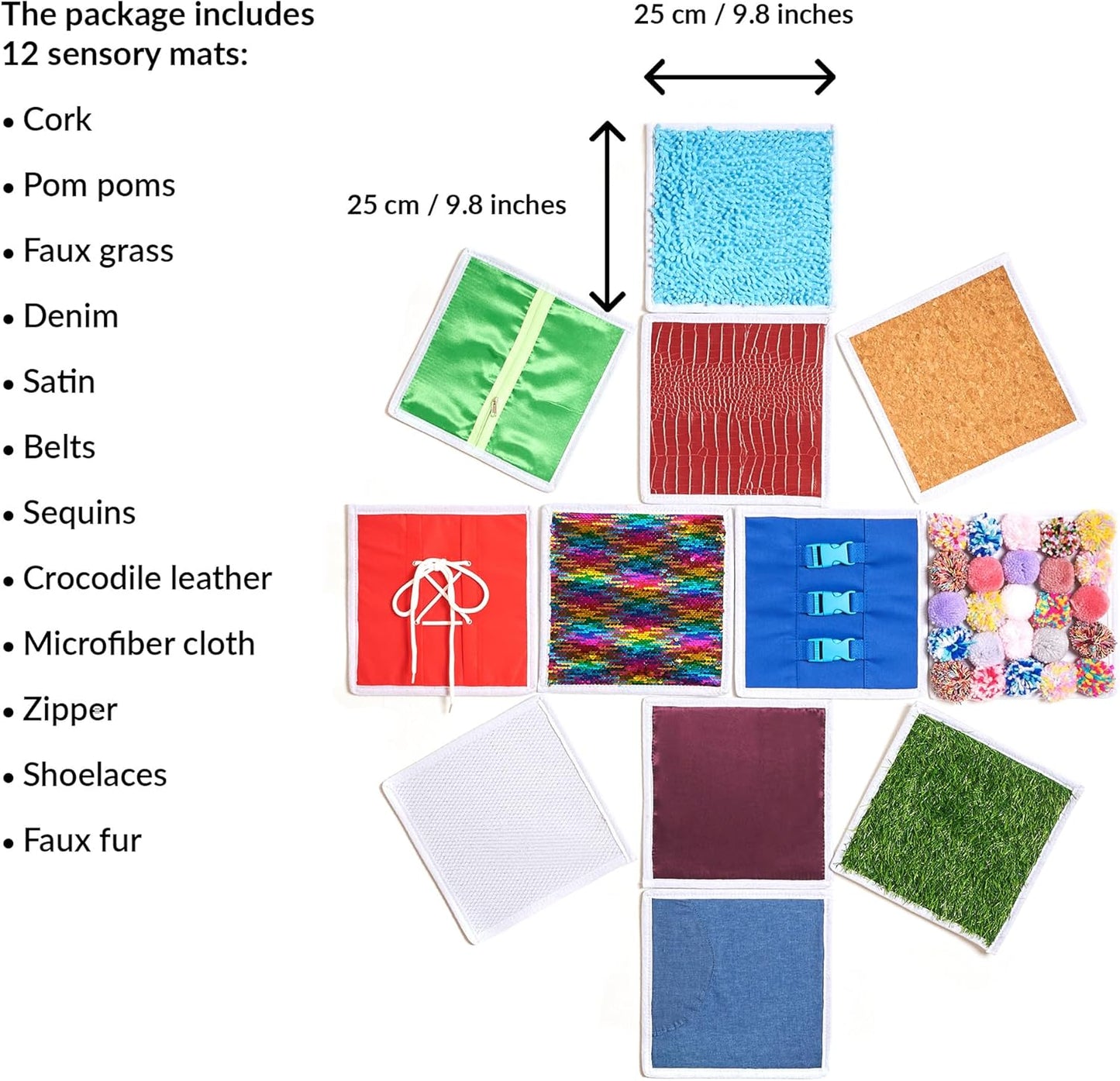 Sensory Wall Panel for Kids, 12 Pcs Sensory Tiles for Wall and Floor