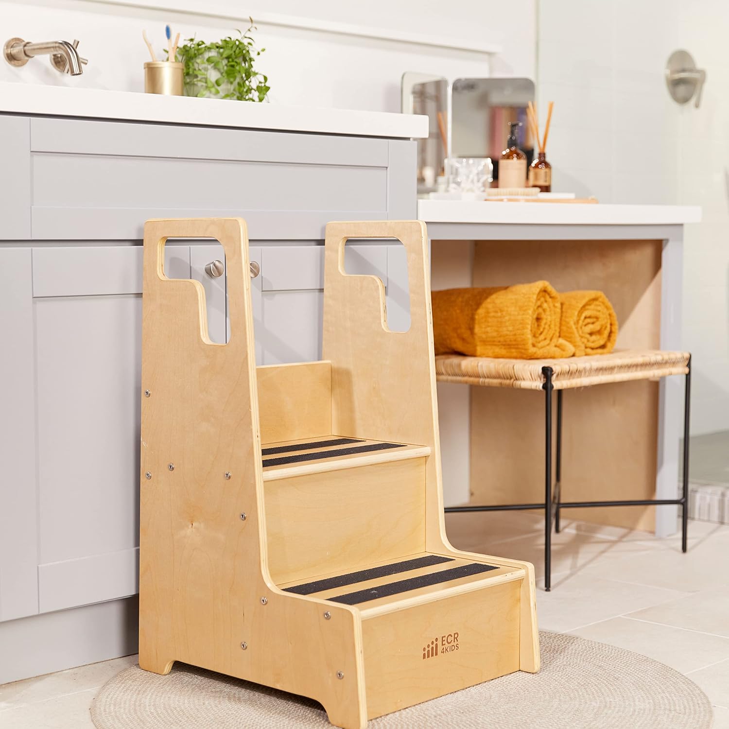 Reach-Up Step Stool with Handles, Kids Furniture