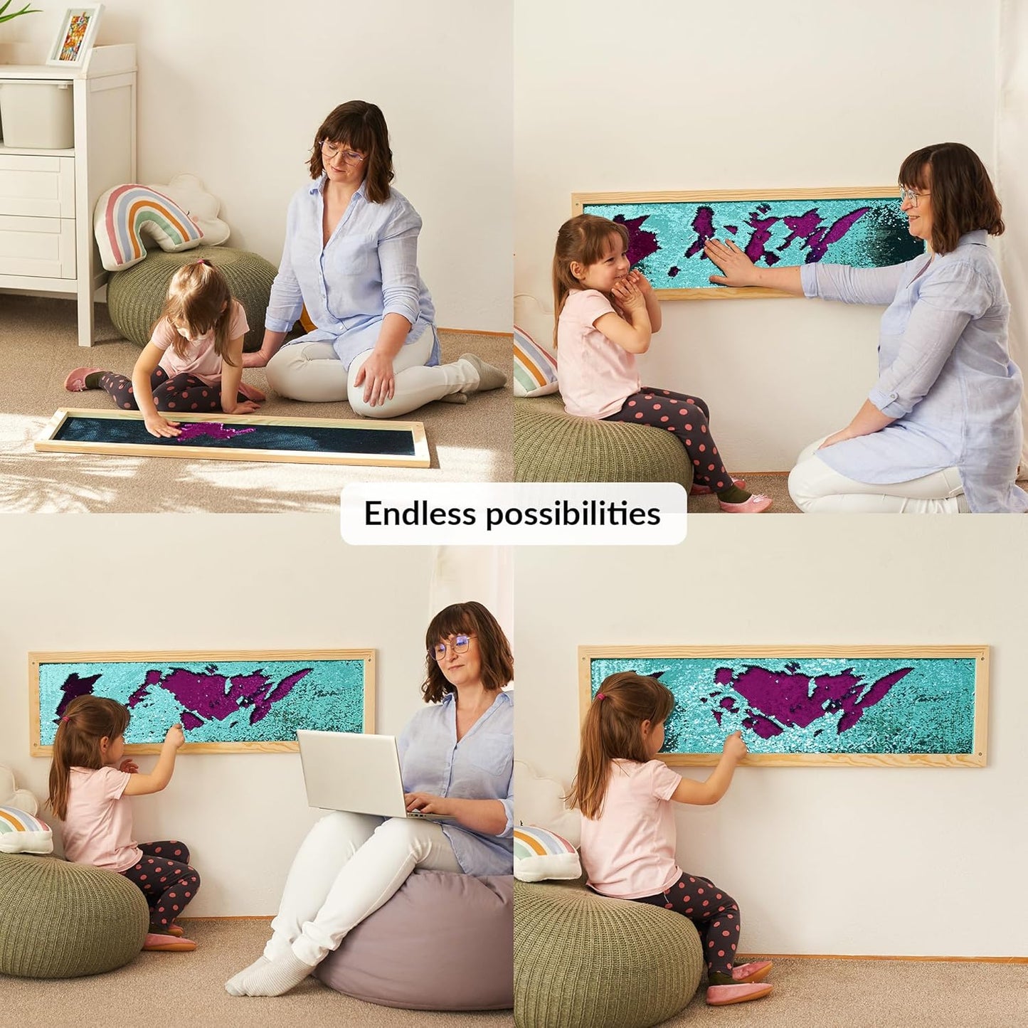 Sequin Sensory Wall Frame | Sensory Wall Sequin Board