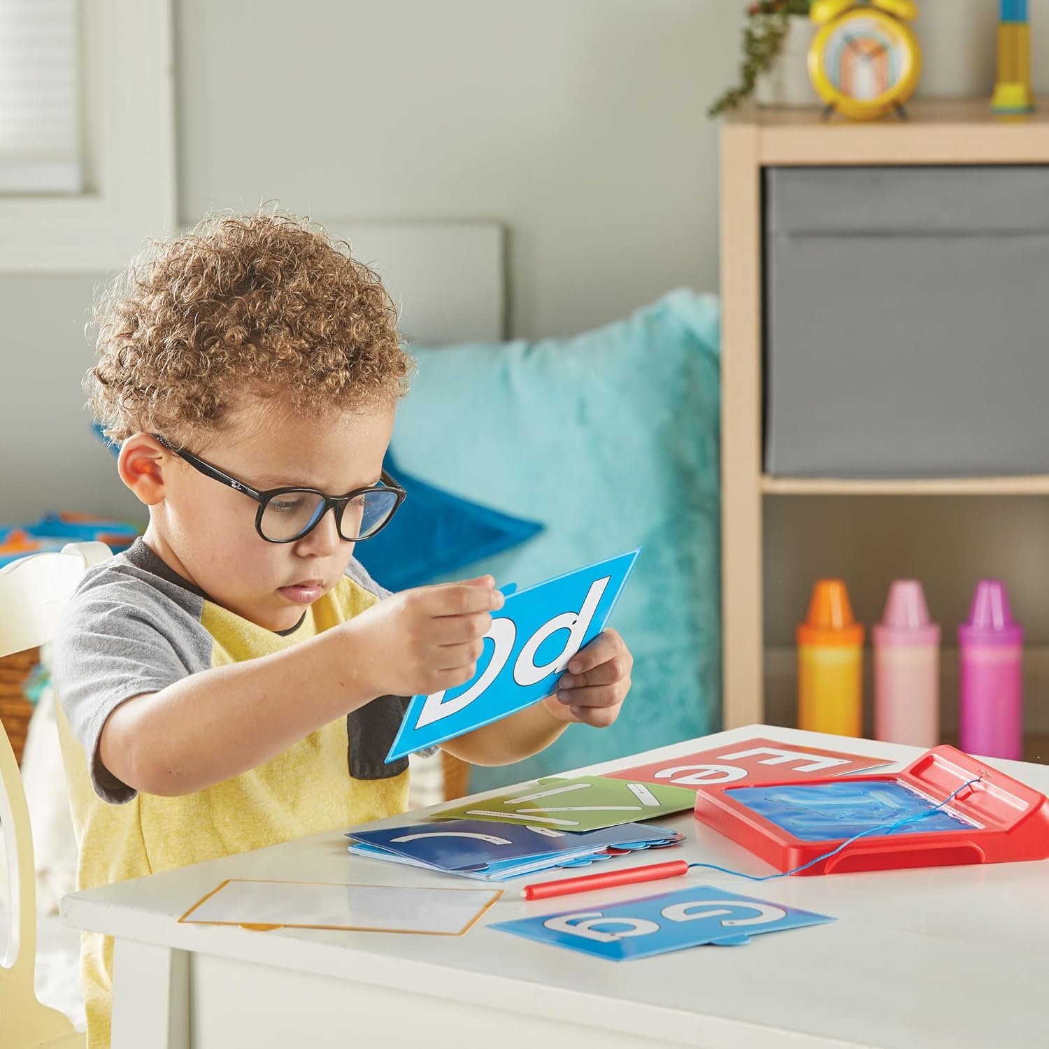 Letter Tracing Sensory Pad, Reusable Handwriting Practice for Kids 3-5