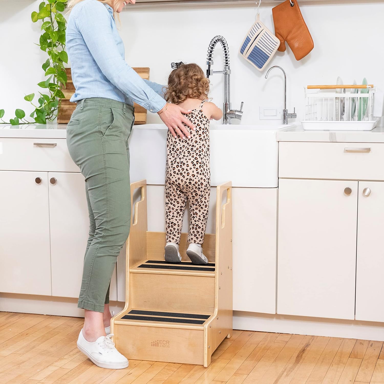 Reach-Up Step Stool with Handles, Kids Furniture
