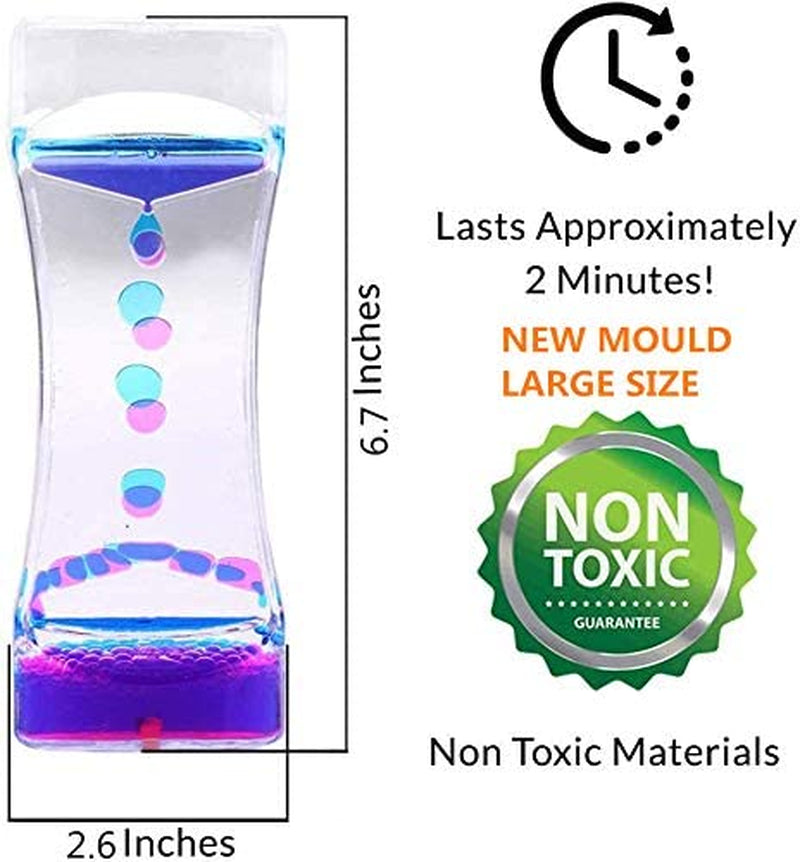 Liquid Motion Bubbler Visual Sensory Toys, Liquid Timer– New Big Calming Sensory Bubbler Toy- Colorful Liquid Hourhlass for Stocking Stuffers, Novelty Gifts