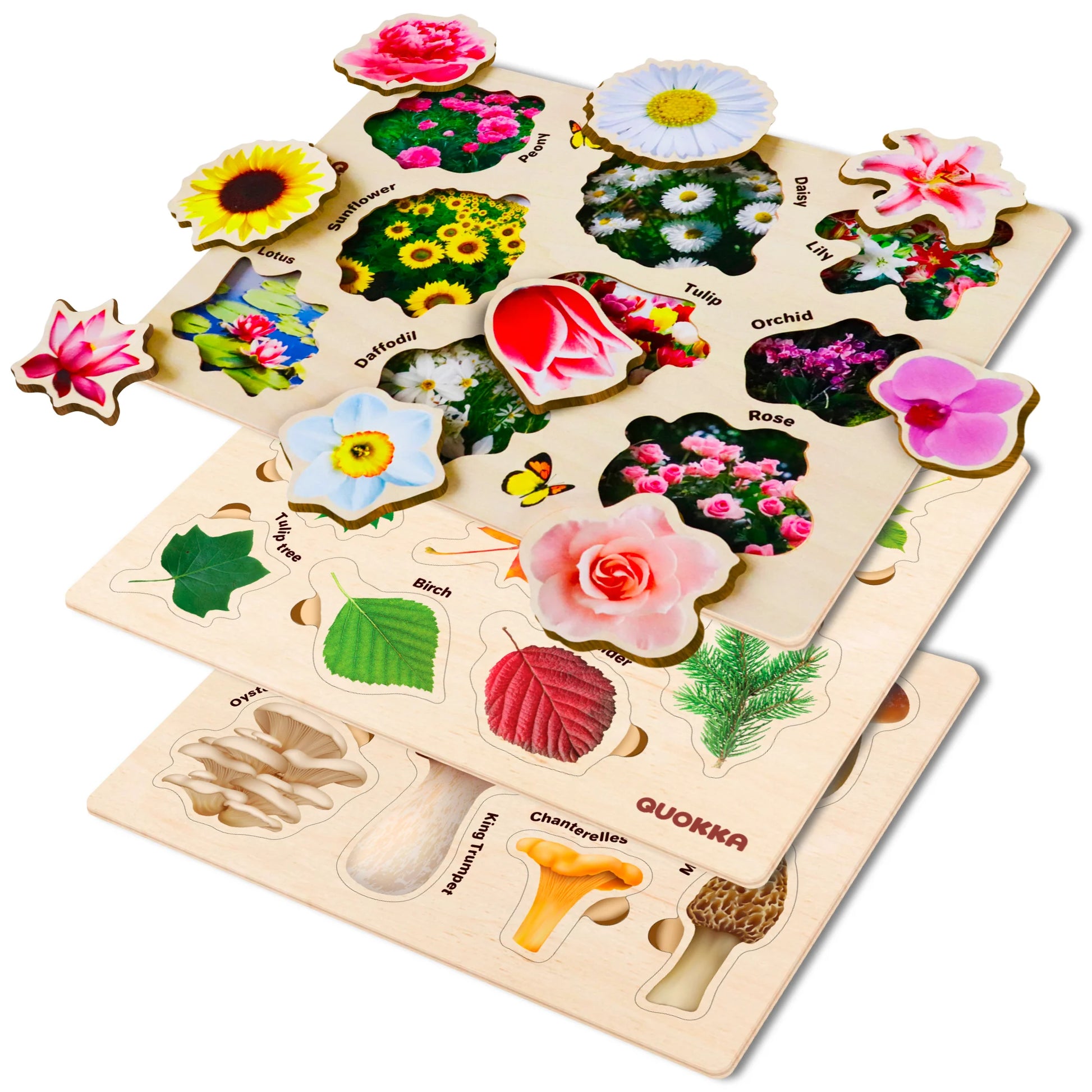 Wooden Puzzles for Toddlers 2-4 by  – 3X Set Montessori Toys Puzzles for Kids Ages 3-5