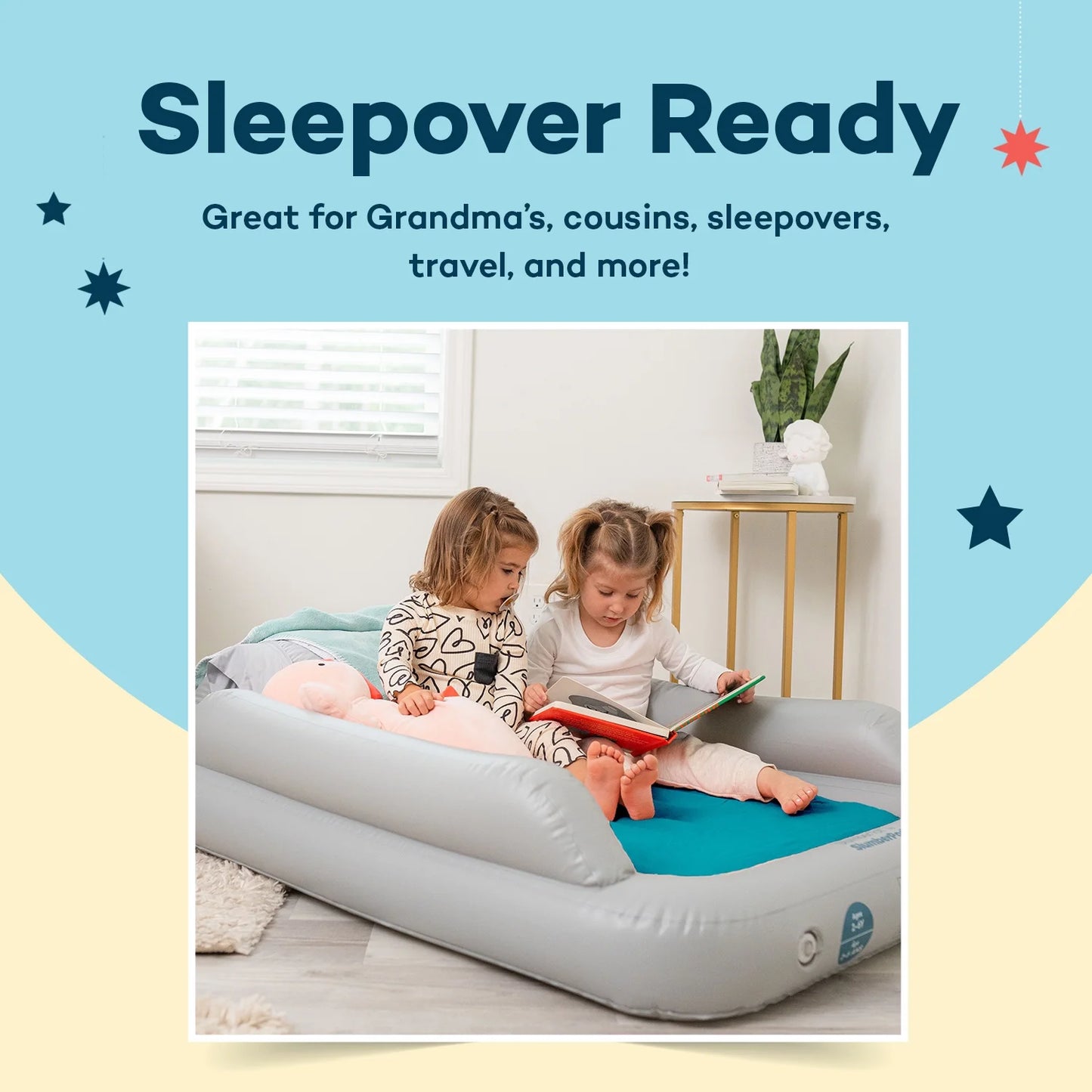 Slumbertot Inflatable Toddler Travel Mattress with Electric Air Pump
