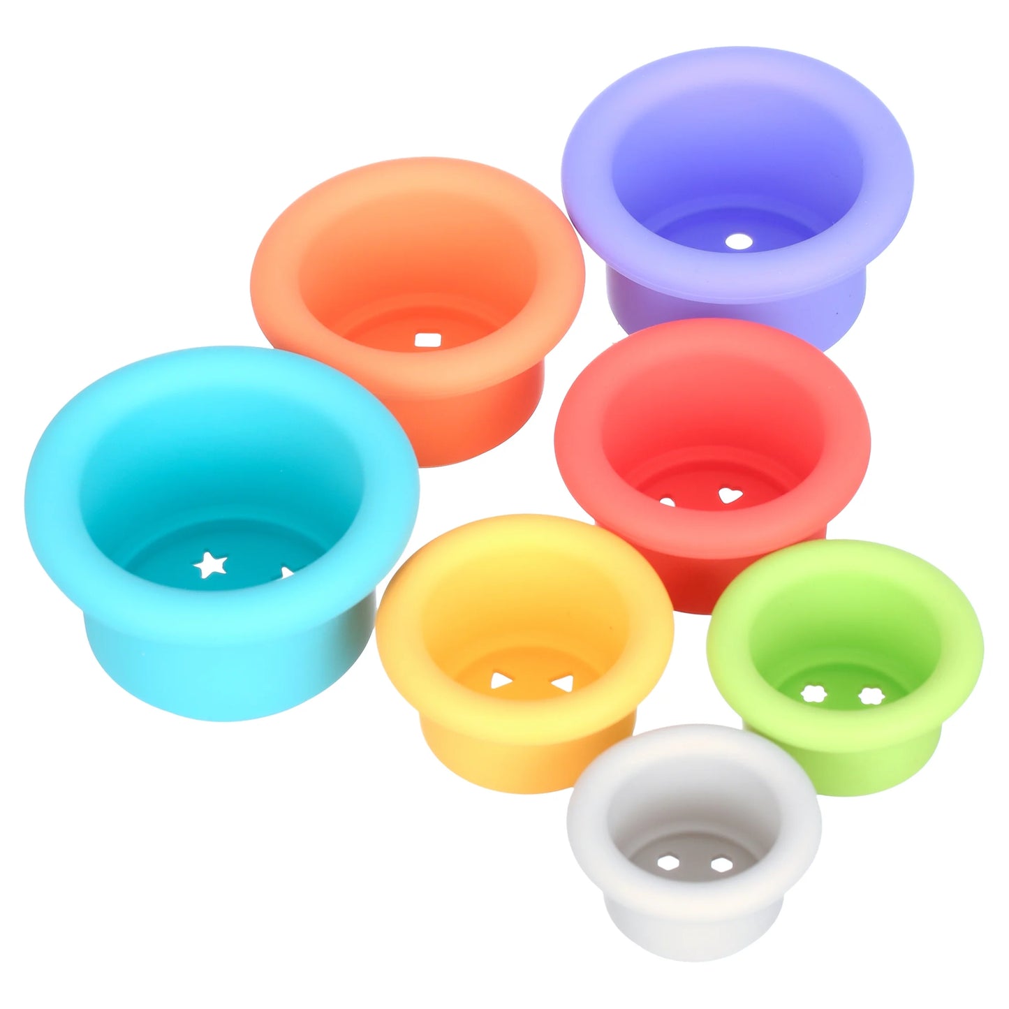 Soft Silicone Stacking Cups, Stackable Toy, 7 Count