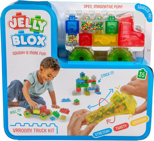 Jelly Blox Vrooom! Truck Kit, Includes 35 Blocks Kids Can Squeeze, Stretch and Squish