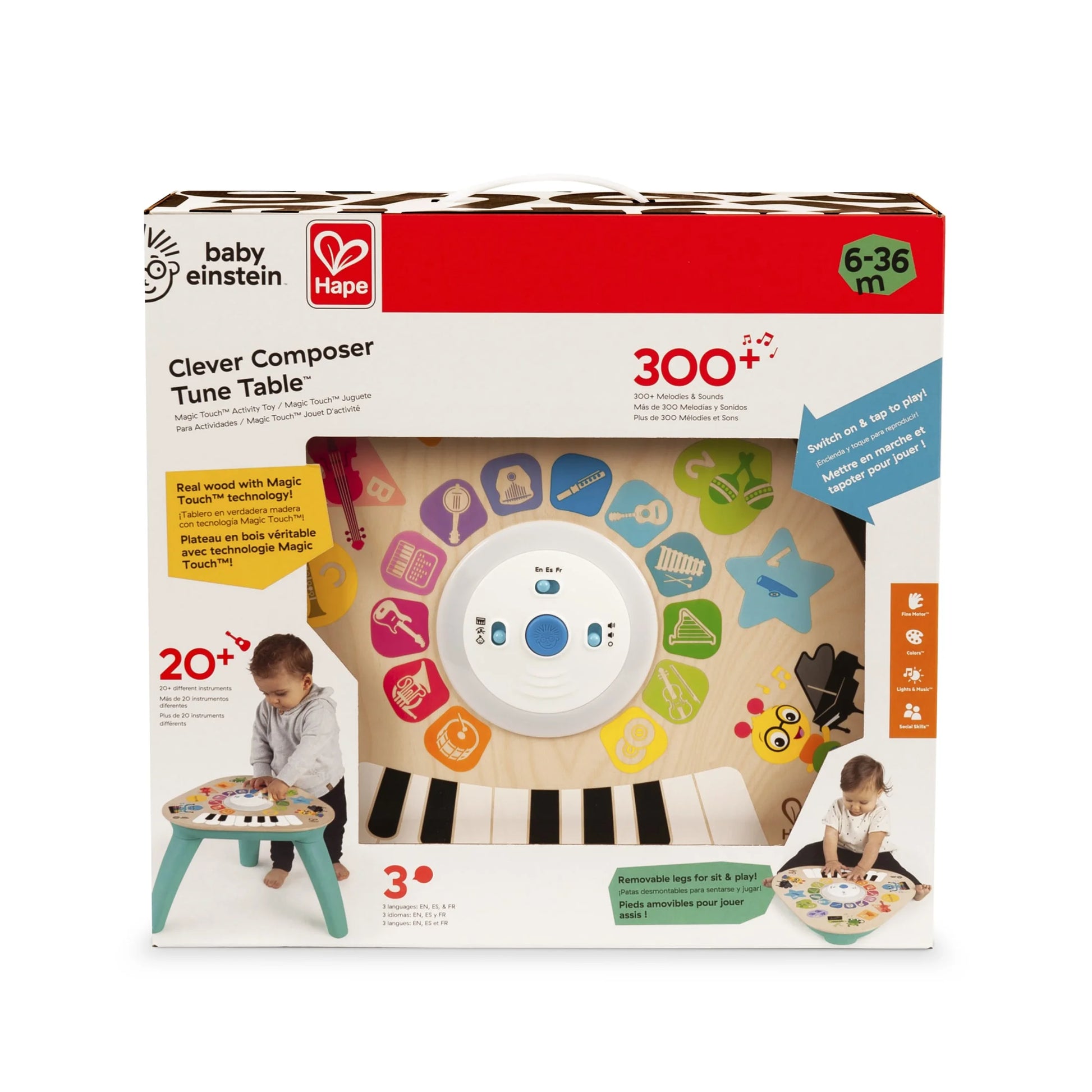 Clever Composer Tune Table Magic Touch Electronic Wooden Activity Toddler and Baby Toy, Ages 6 Months +