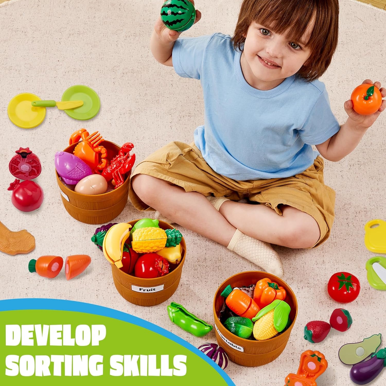 Learning Toys, Play Cutting Food for Preschool Activities