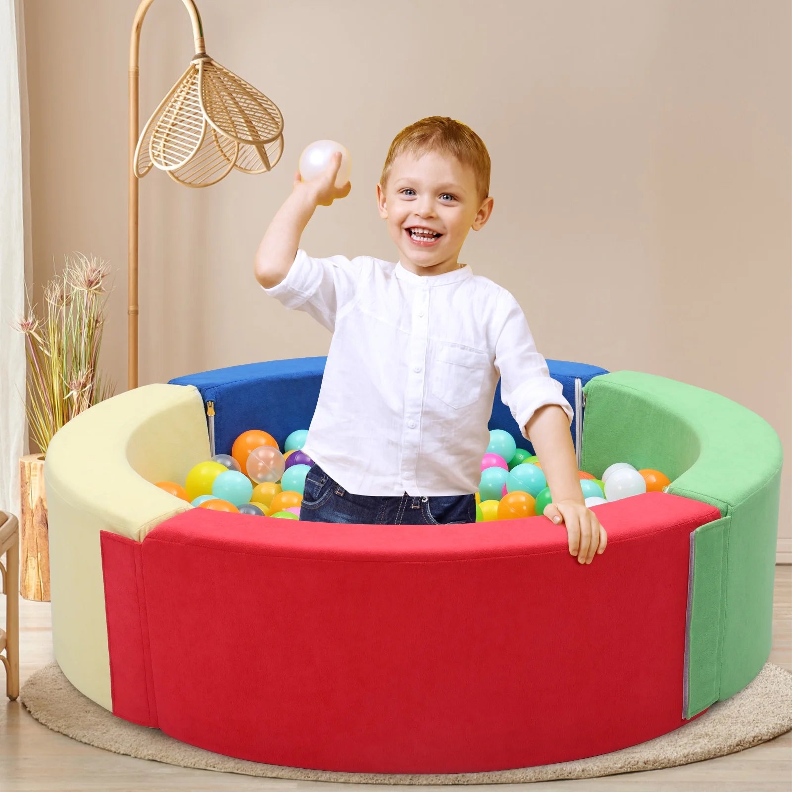 Foam Ball Pit for Toddlers Kids Play Tent for 1-6 Years Baby Indoor Outdoor Toys(Balls Not Included)